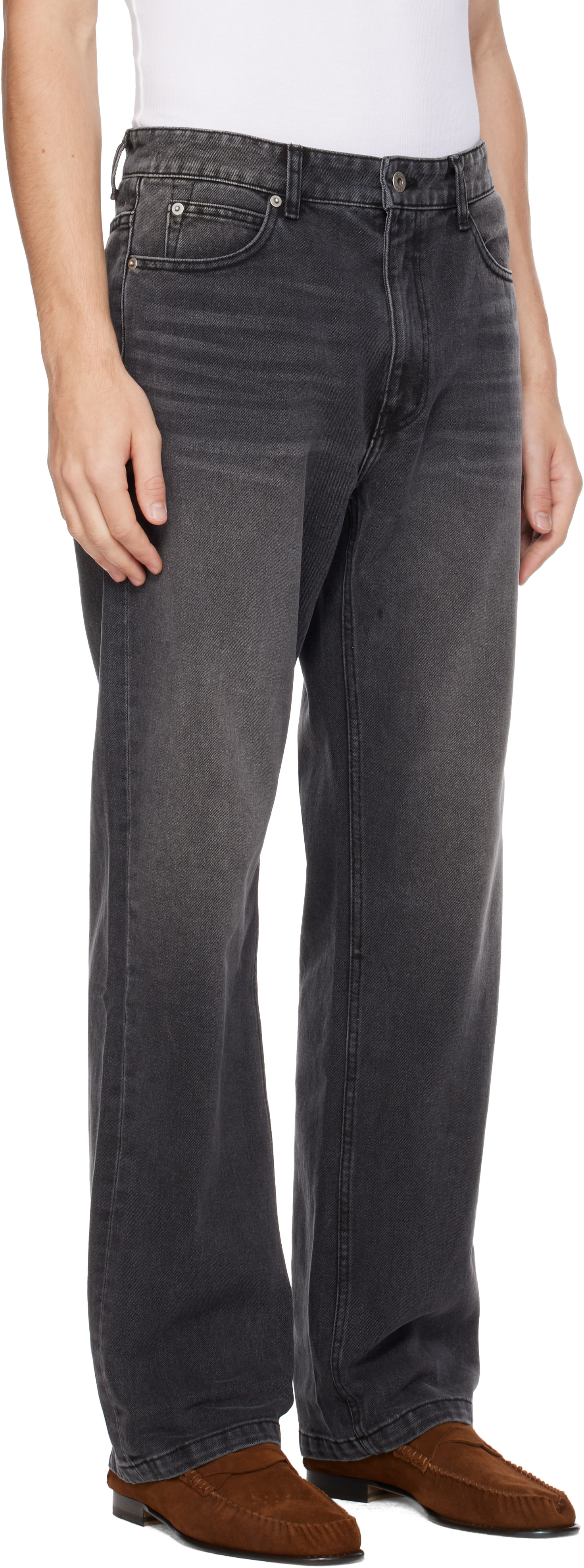COOR - Black Washed Straight Leg Jeans