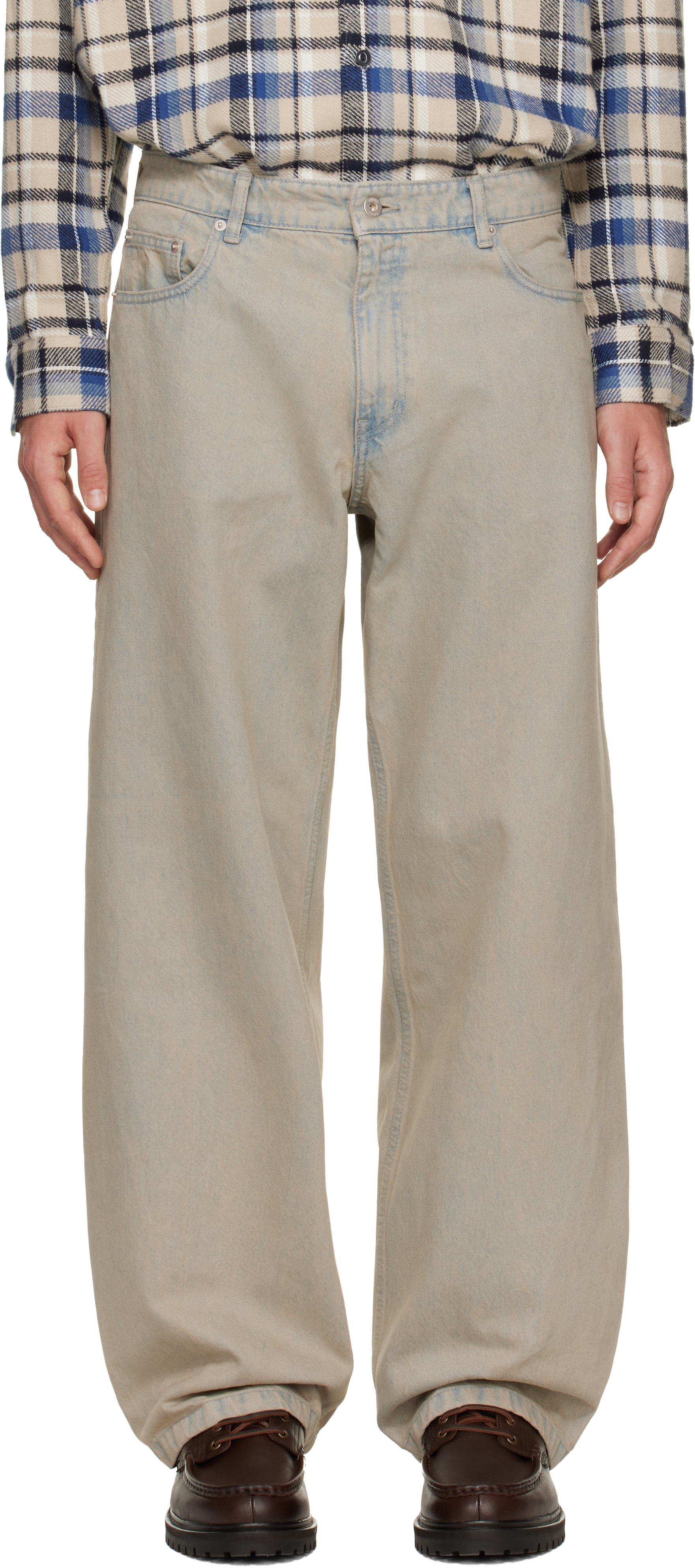 COOR - Beige Back Side Color Washed Jeans