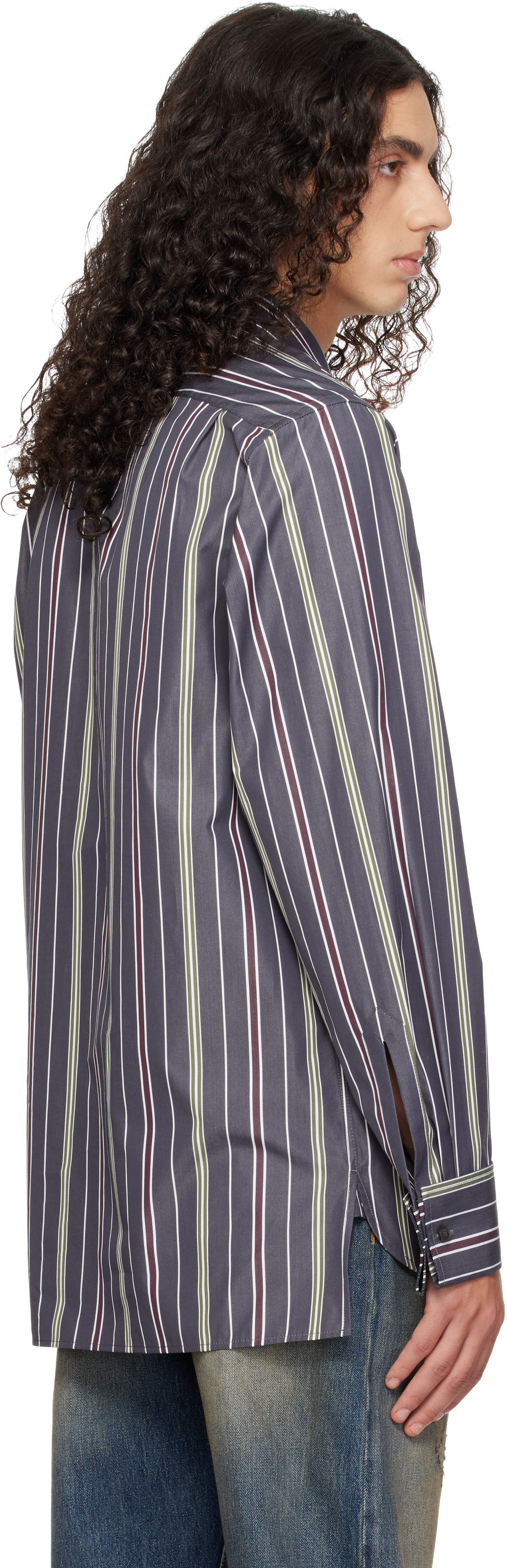 Lanvin - グレー Straight-Cut ストライプ シャツ