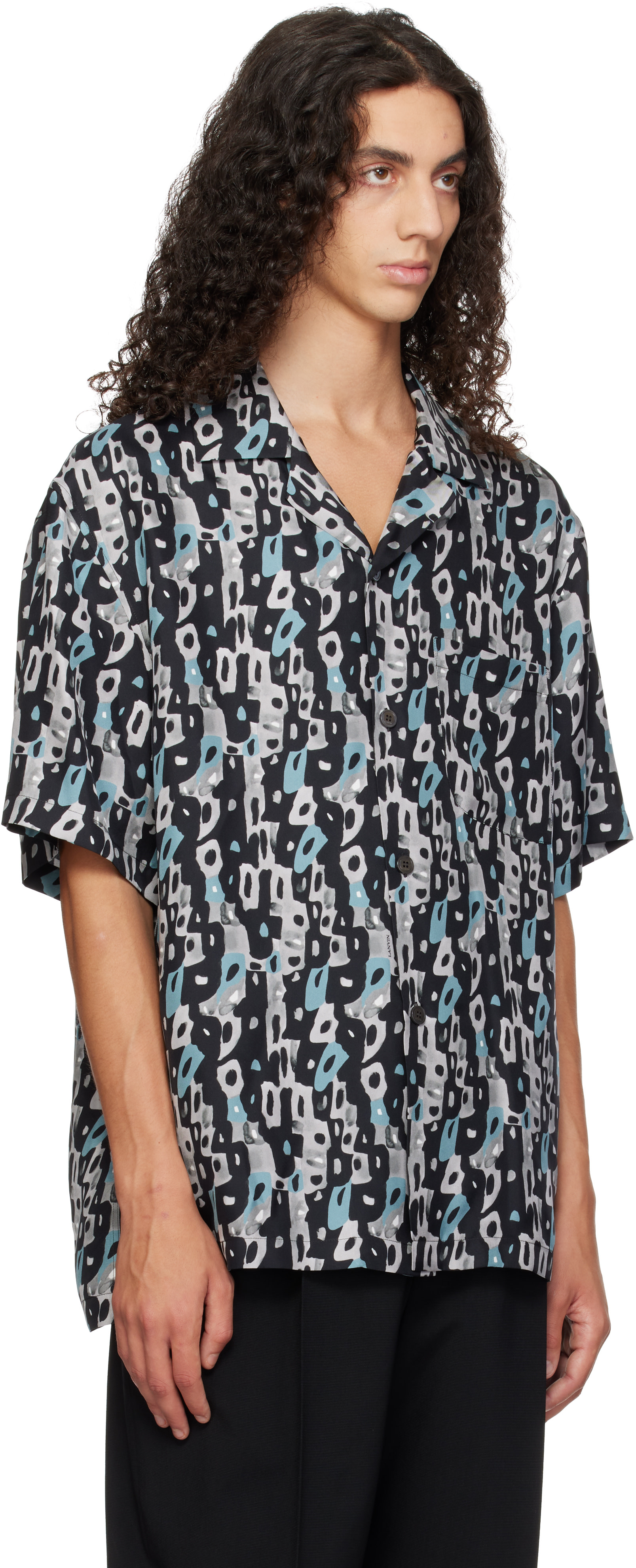 Lanvin - Gray & Black Printed Shirt