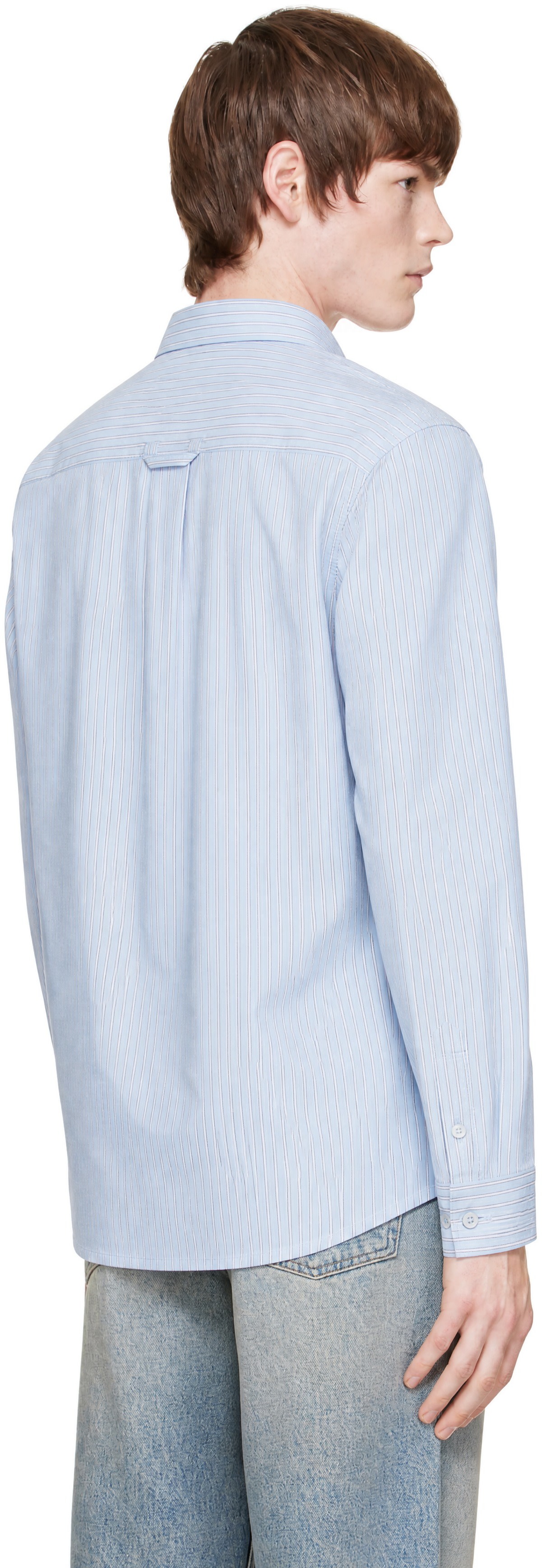 COOR - Blue Pin Stripe Pointed Shirt