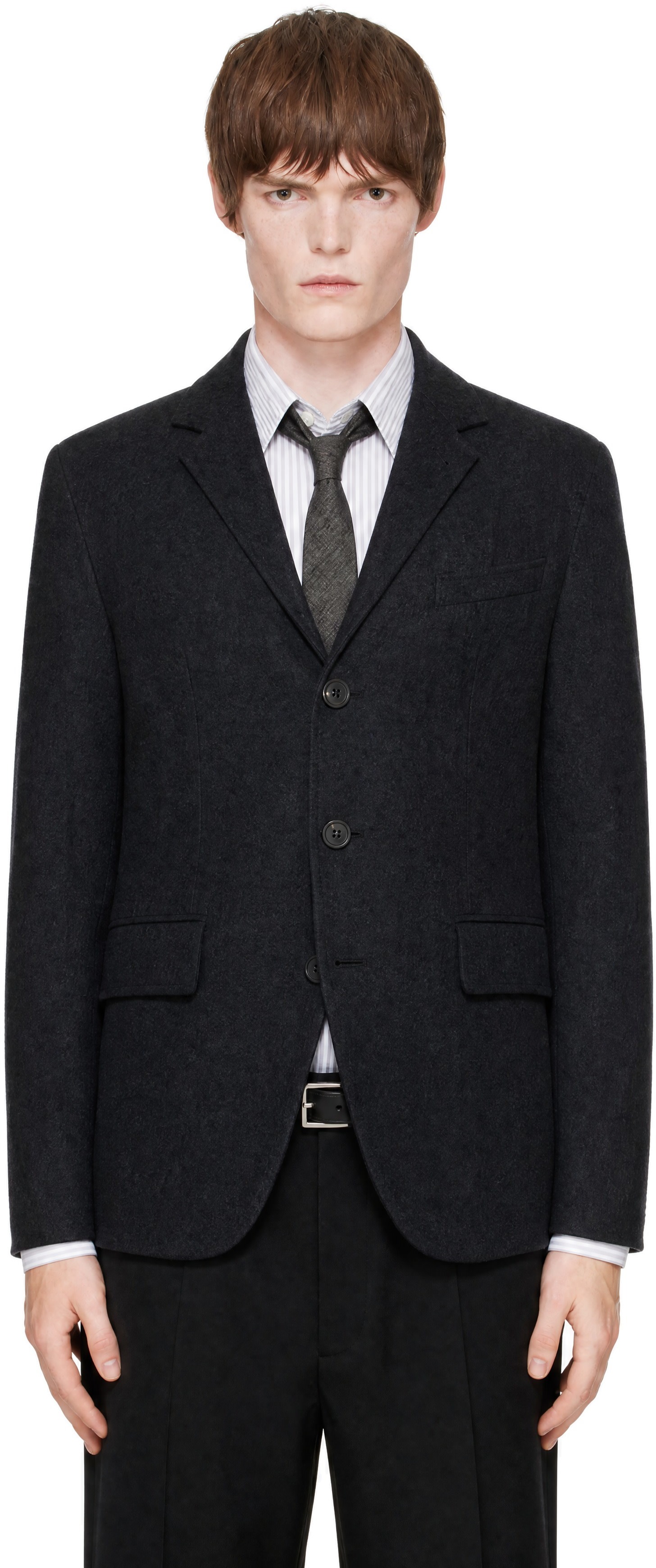 COOR - Gray Virgin Wool Crease Washed Blazer
