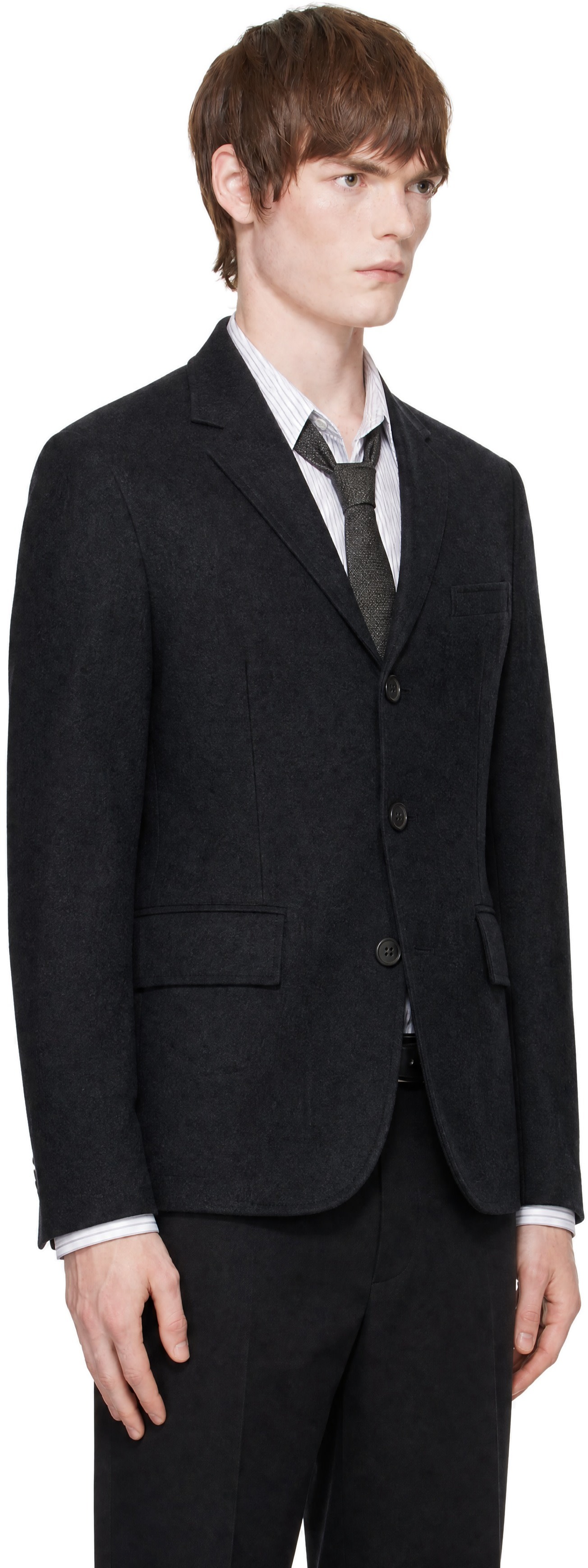 COOR - Gray Virgin Wool Crease Washed Blazer