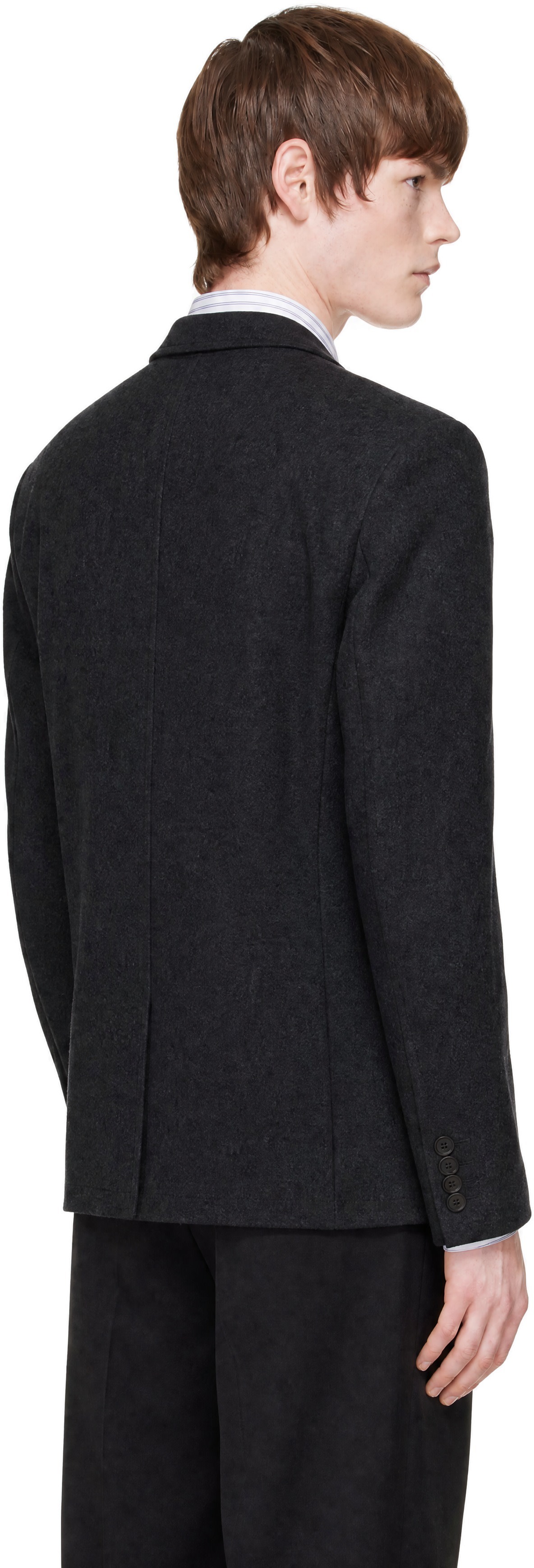 COOR - Gray Virgin Wool Crease Washed Blazer