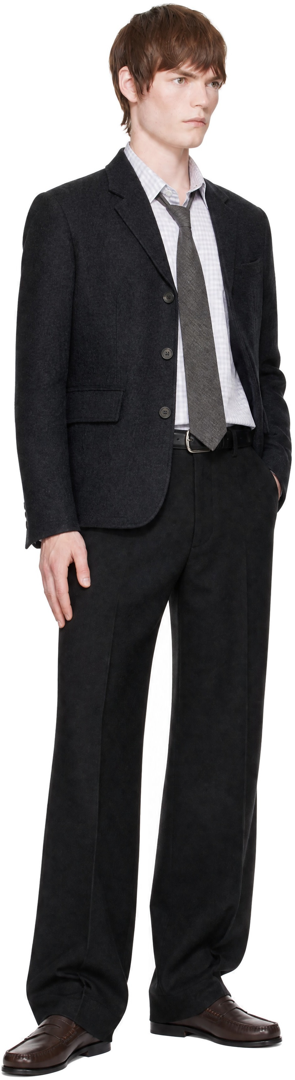 COOR - Gray Virgin Wool Crease Washed Blazer
