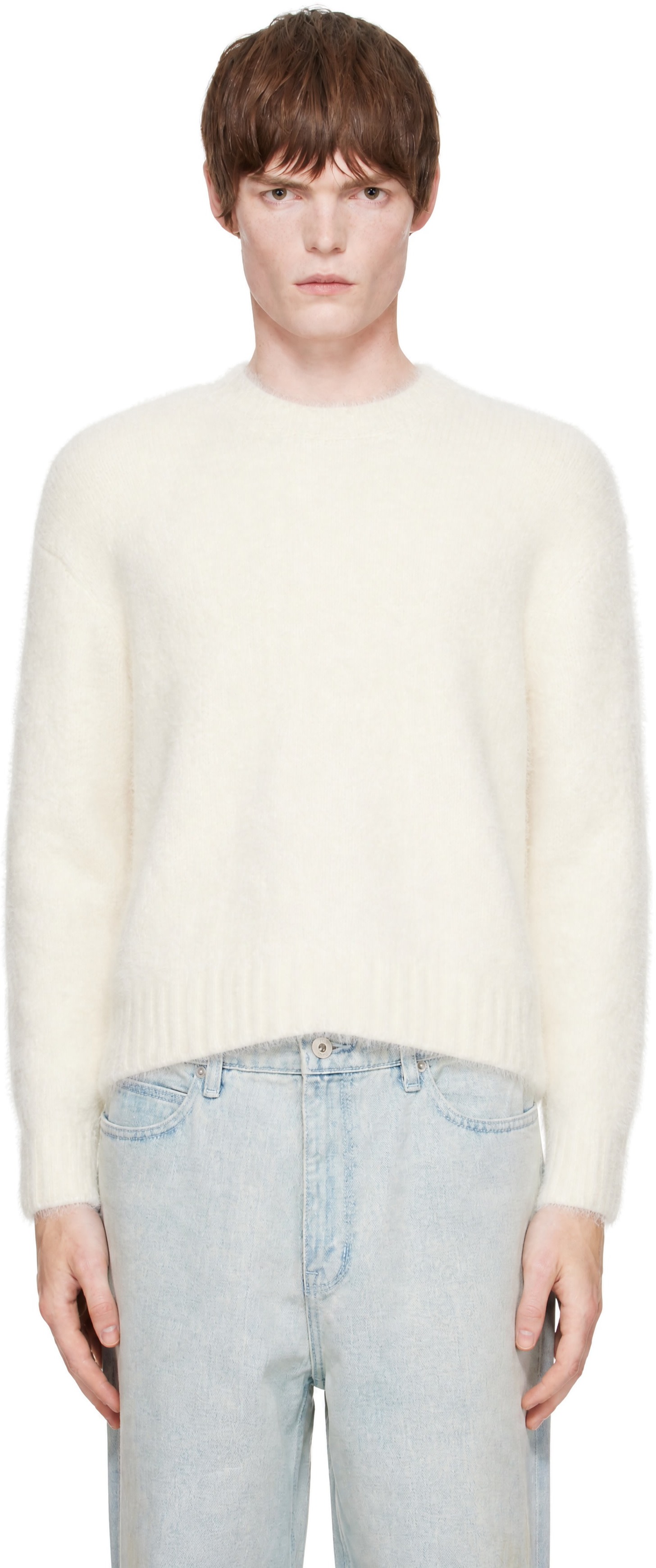 COOR - Off-White Maxi Alpaca-Blend Hairy Sweater