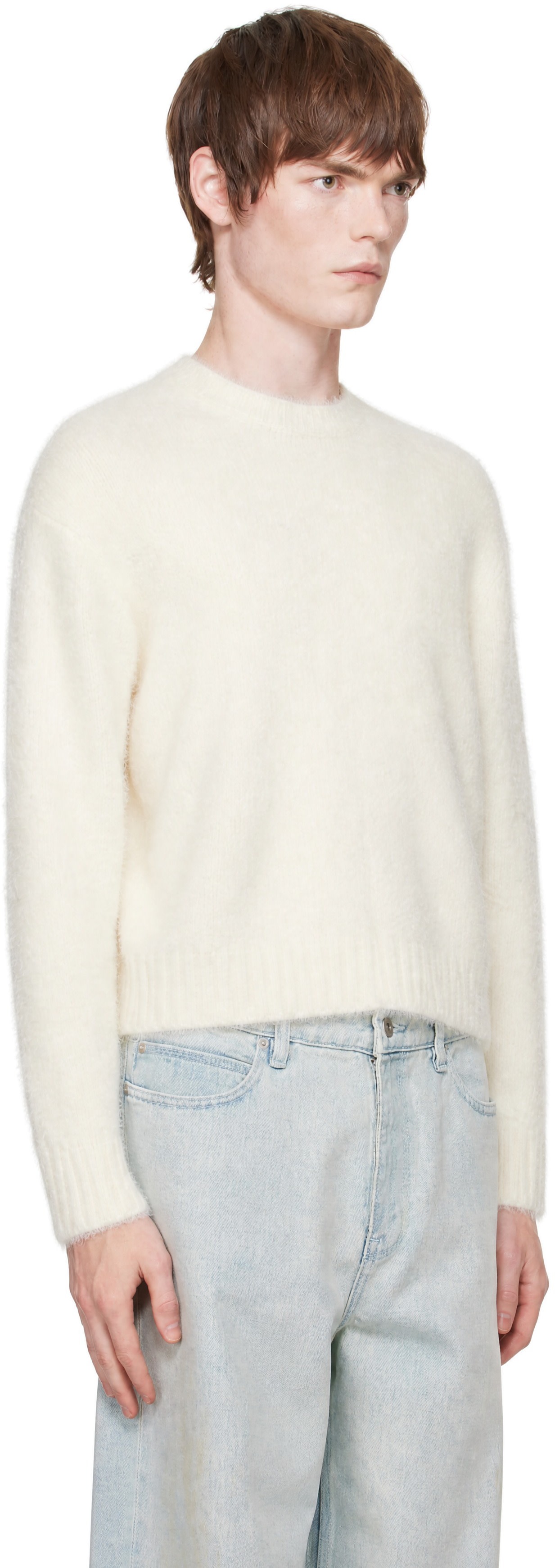 COOR - Off-White Maxi Alpaca-Blend Hairy Sweater