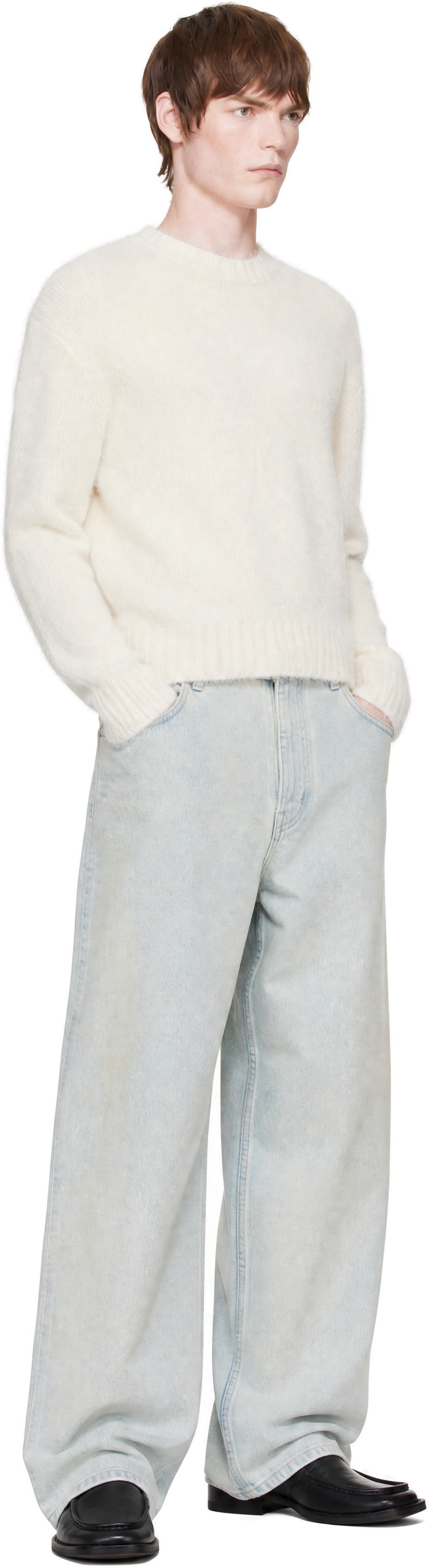 COOR - Off-White Maxi Alpaca-Blend Hairy Sweater