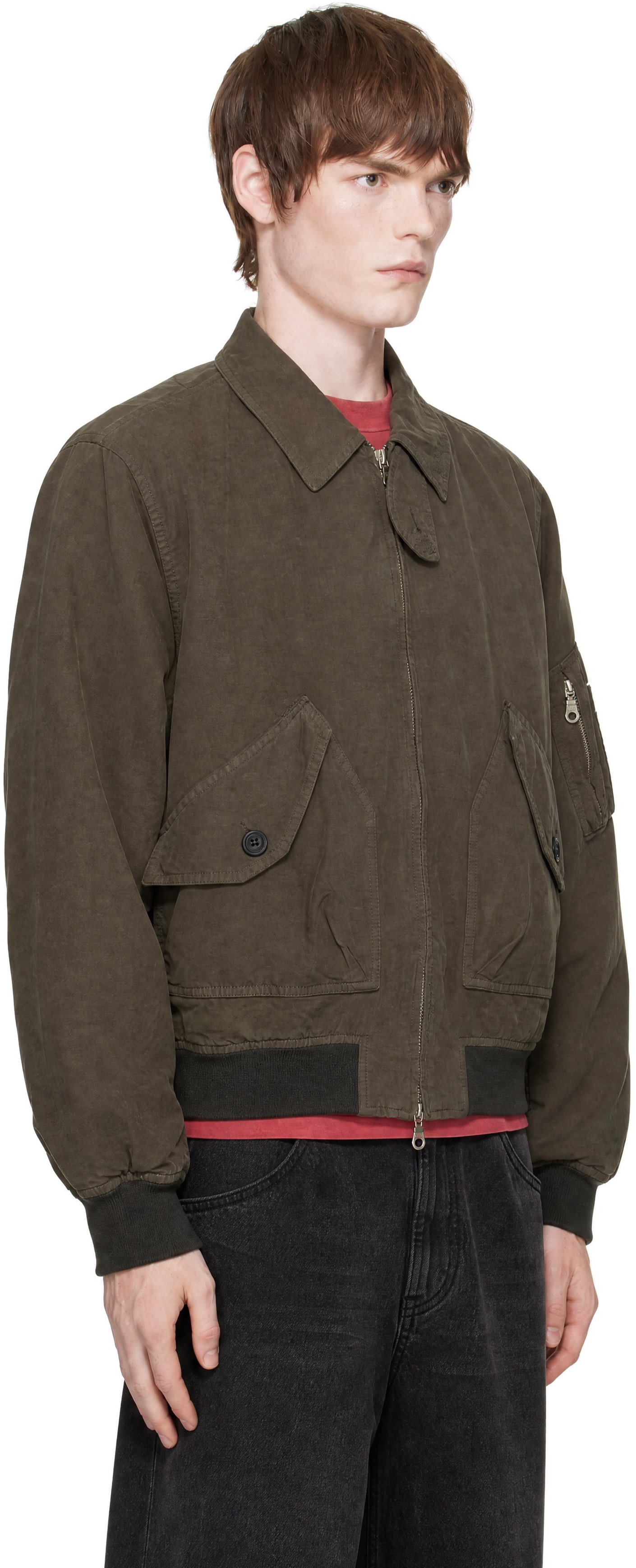 COOR - Brown Dyed Cotton Flight Jacket