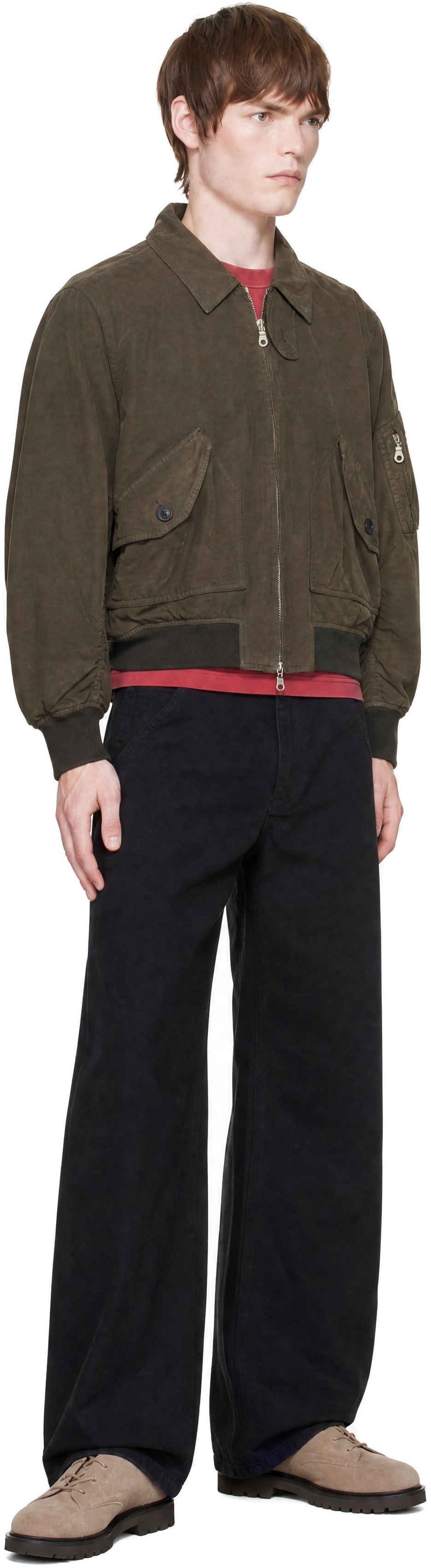 COOR - Brown Dyed Cotton Flight Jacket