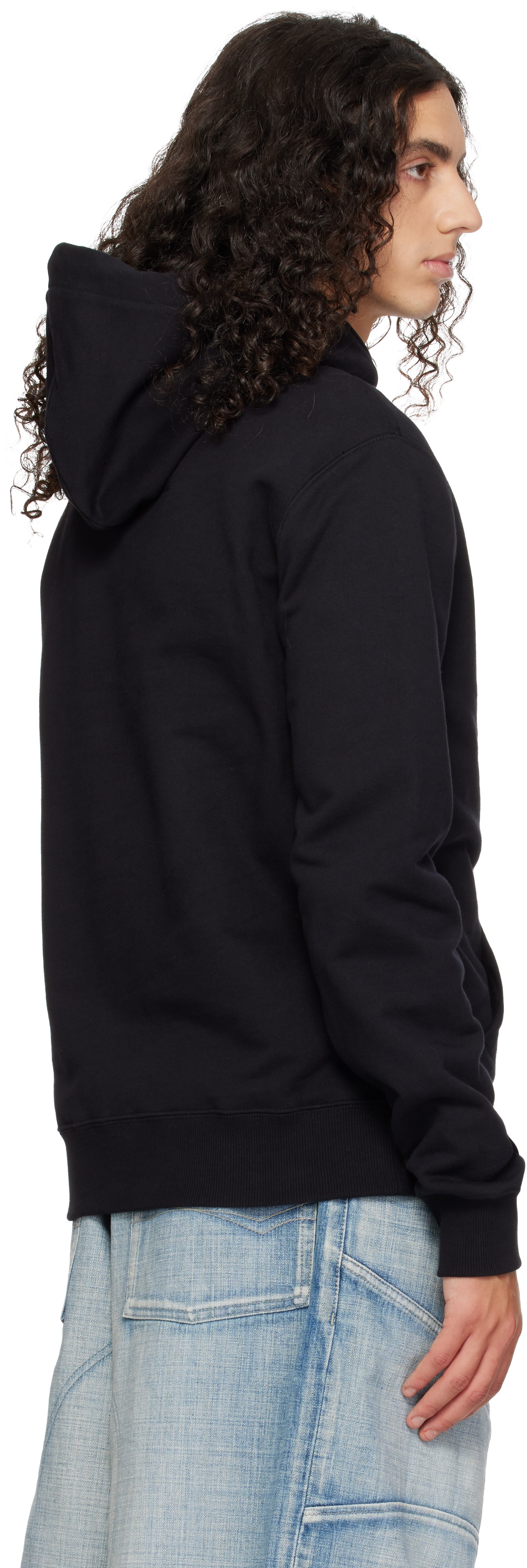 Lanvin: Black 'Lanvin' Ribbon Hoodie | SSENSE