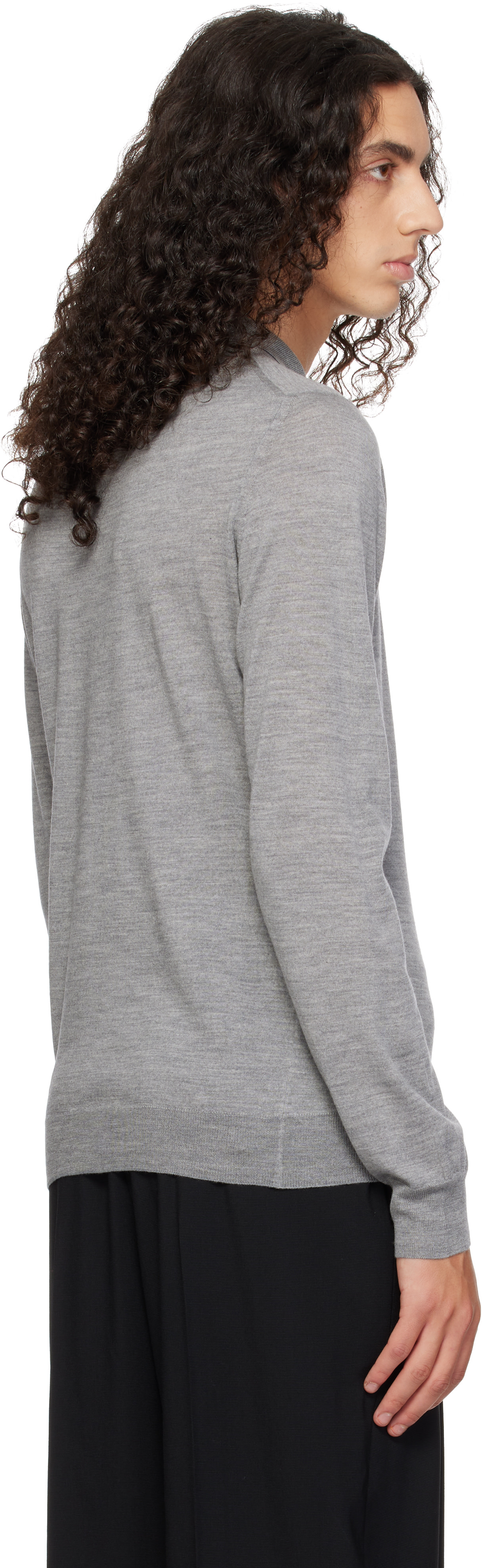 Lanvin - Polo gris à col classique