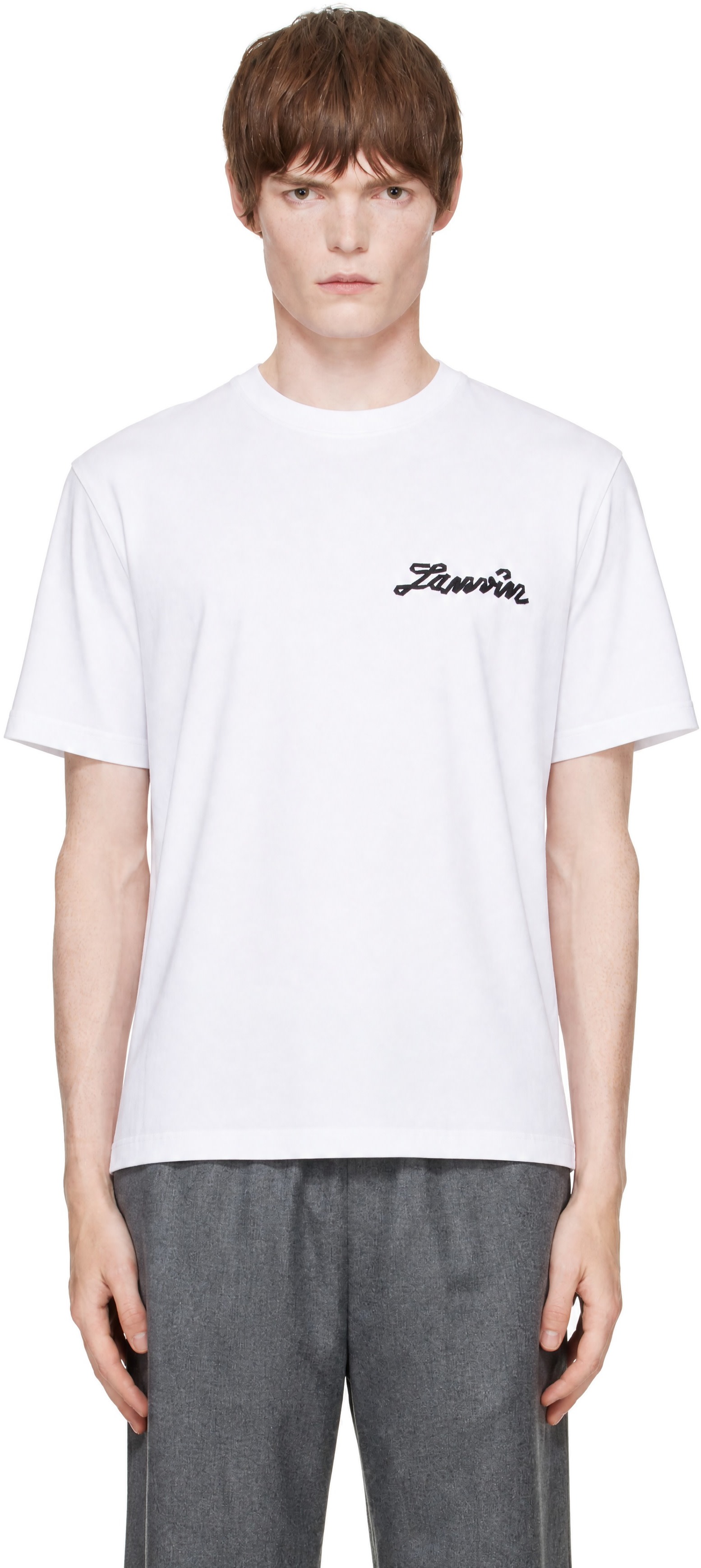 Lanvin: White Small Ribbon Cotton T-shirt | SSENSE