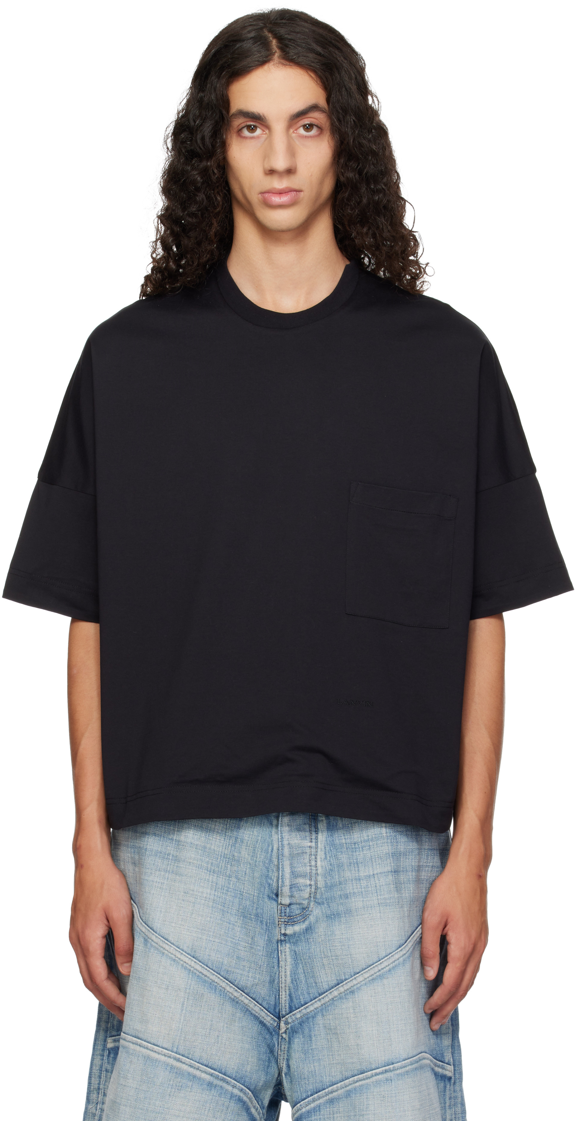 Lanvin - ブラック リバーシブル コットン プリントTシャツ