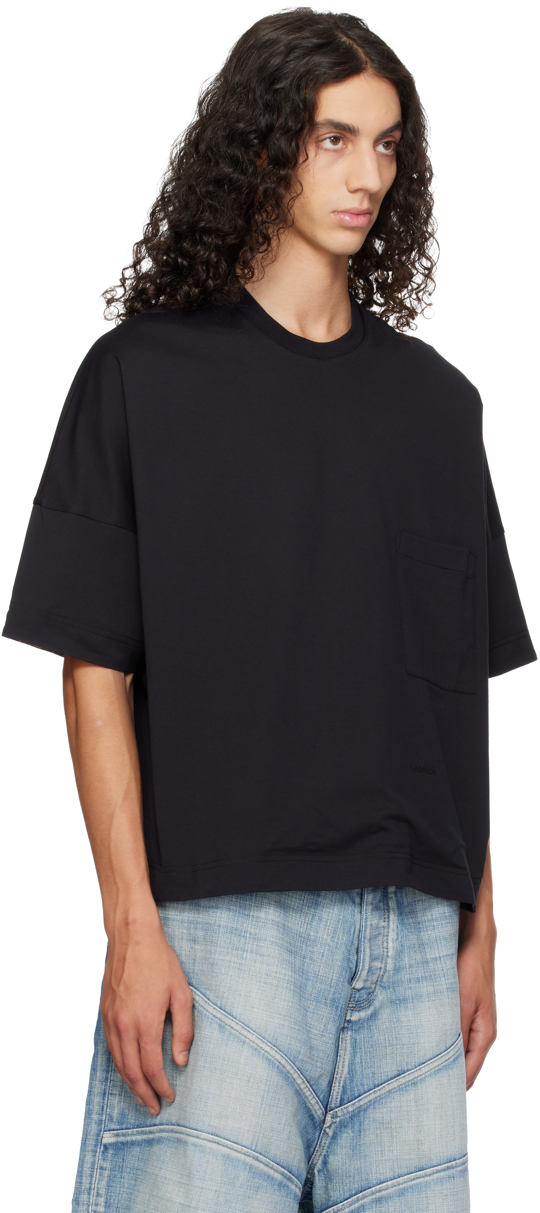 Lanvin - ブラック リバーシブル コットン プリントTシャツ