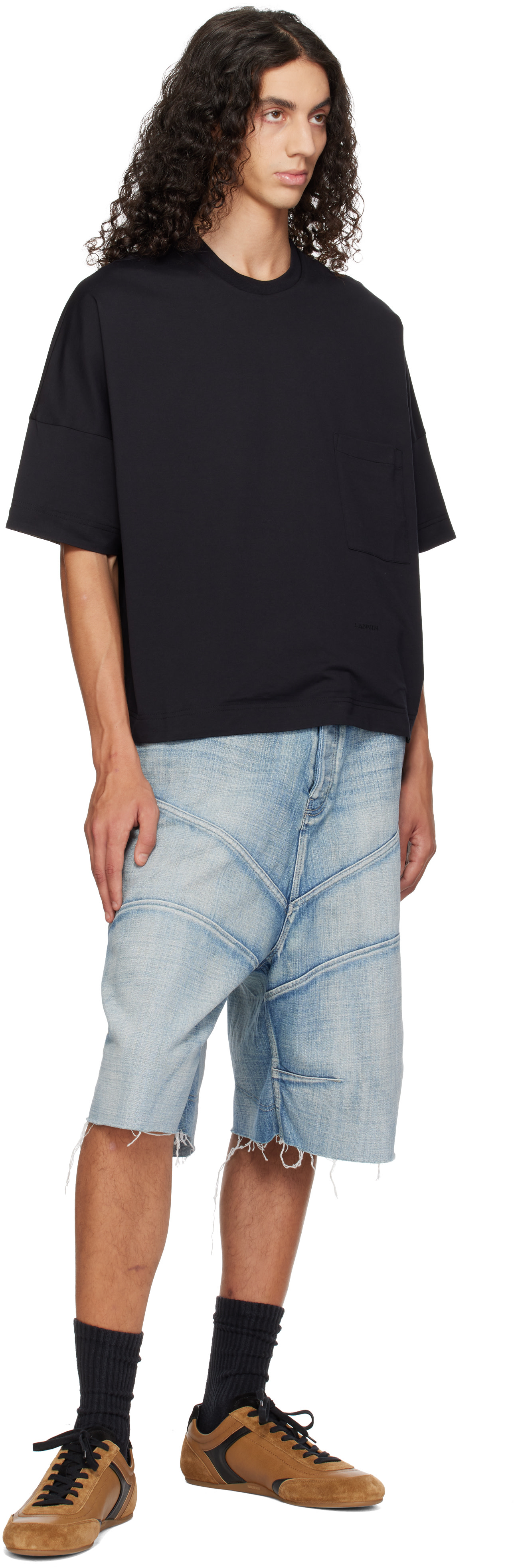 Lanvin - ブラック リバーシブル コットン プリントTシャツ