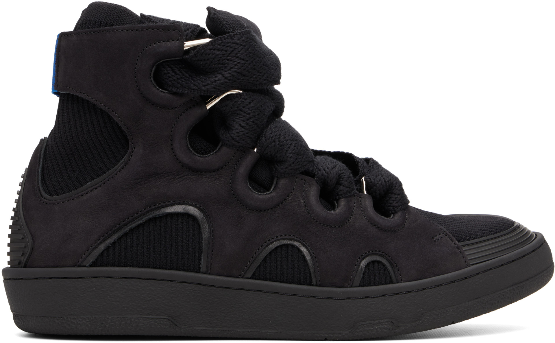 Lanvin - ブラック Curb ニット ハイカットスニーカー