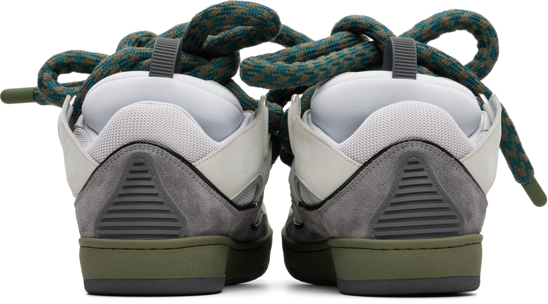 Lanvin - Baskets Curb grises à lacets Snake