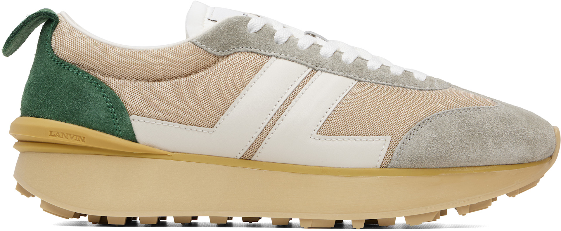 Lanvin - Beige Bumpr Mesh Sneakers