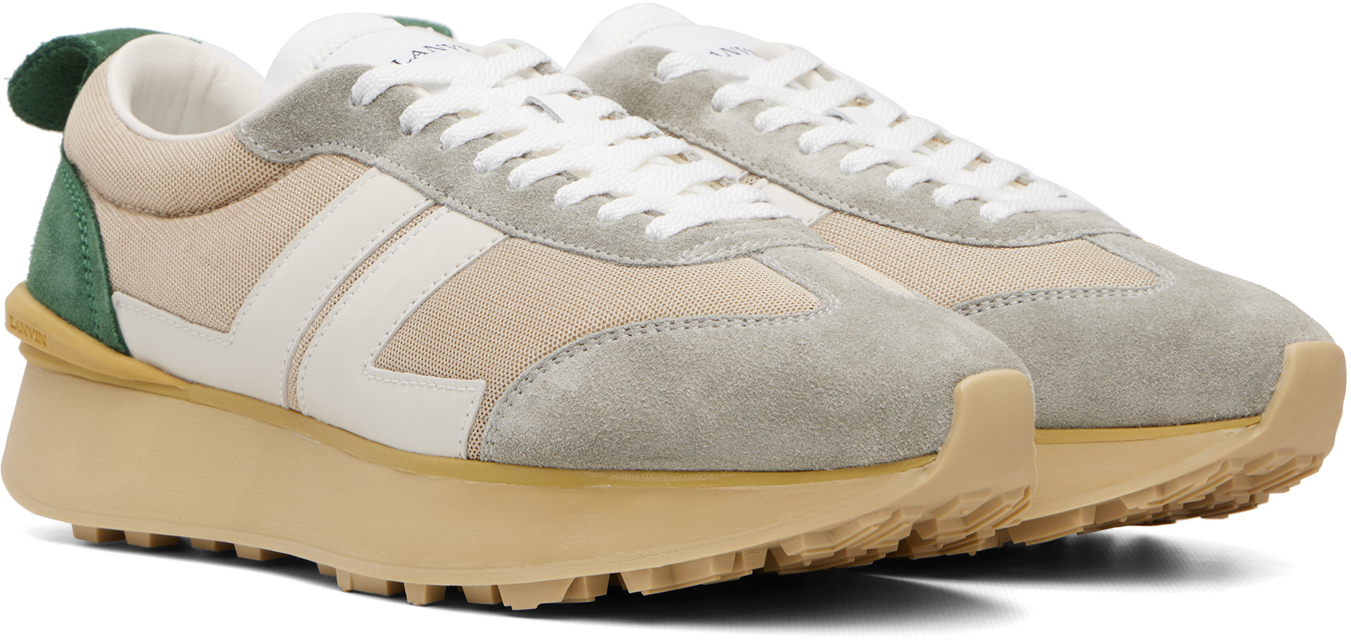 Lanvin - Beige Bumpr Mesh Sneakers