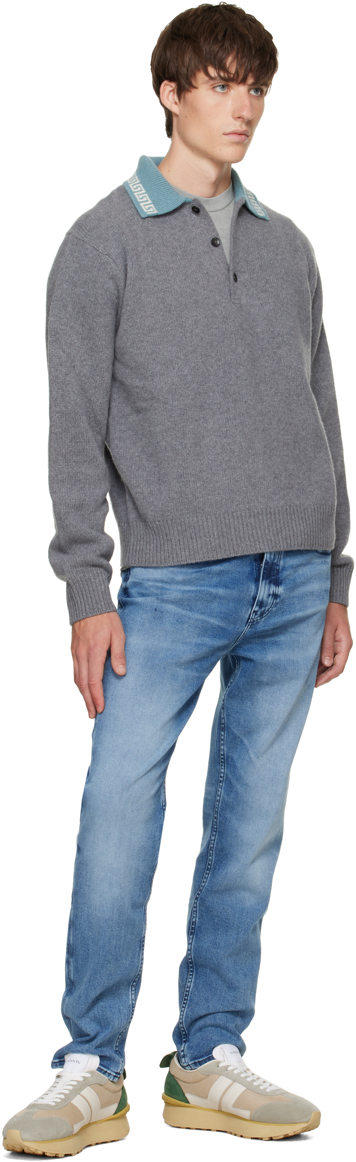 Lanvin - Baskets Bumpr beiges en filet