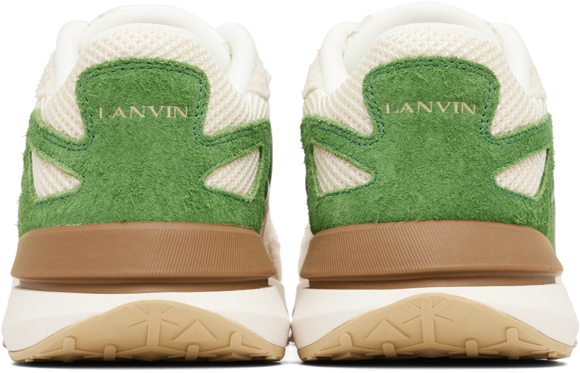 Lanvin - Baskets JLA beige et vert
