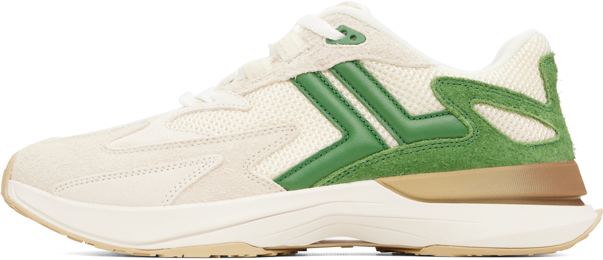 Lanvin - Baskets JLA beige et vert