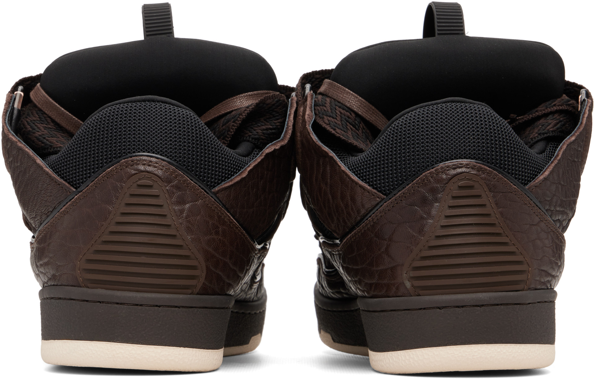 Lanvin - Brown Curb Dino-Effect Leather Sneakers