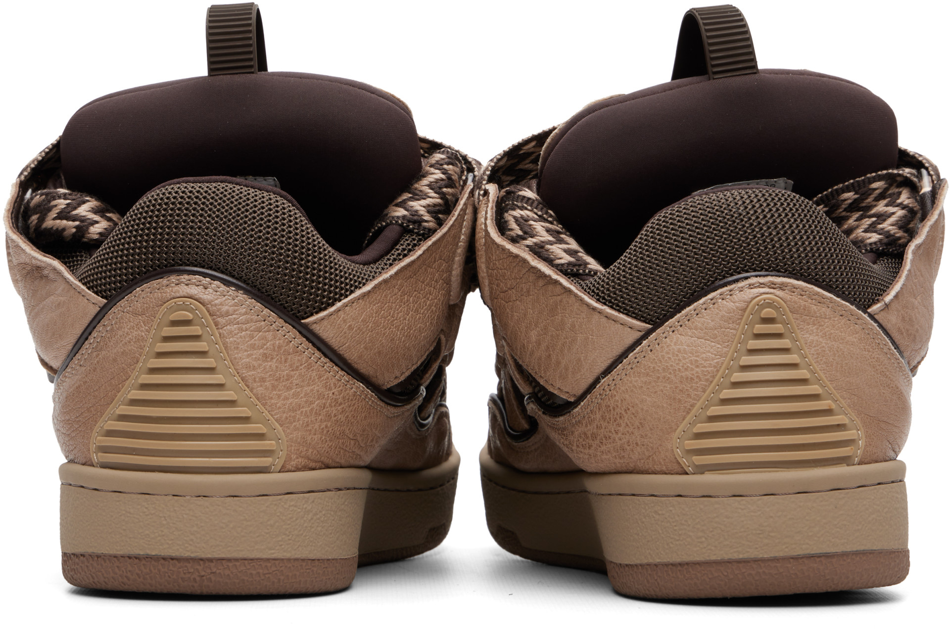 Lanvin - Beige Curb Dino-Effect Leather Sneakers