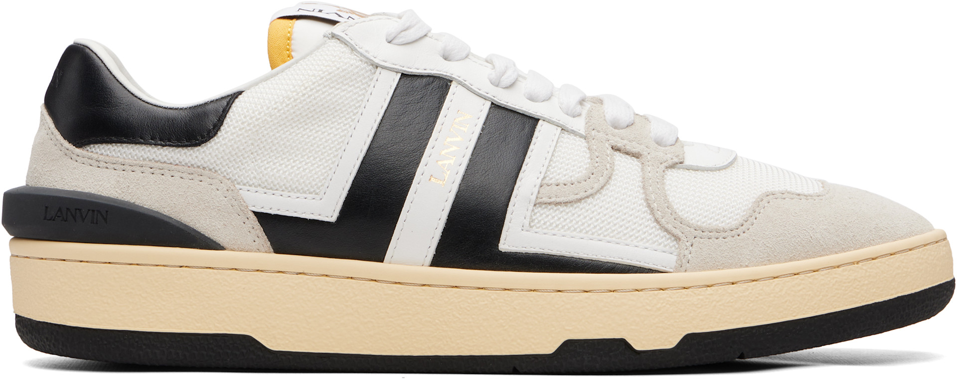 Lanvin - Baskets Clay blanc et noir