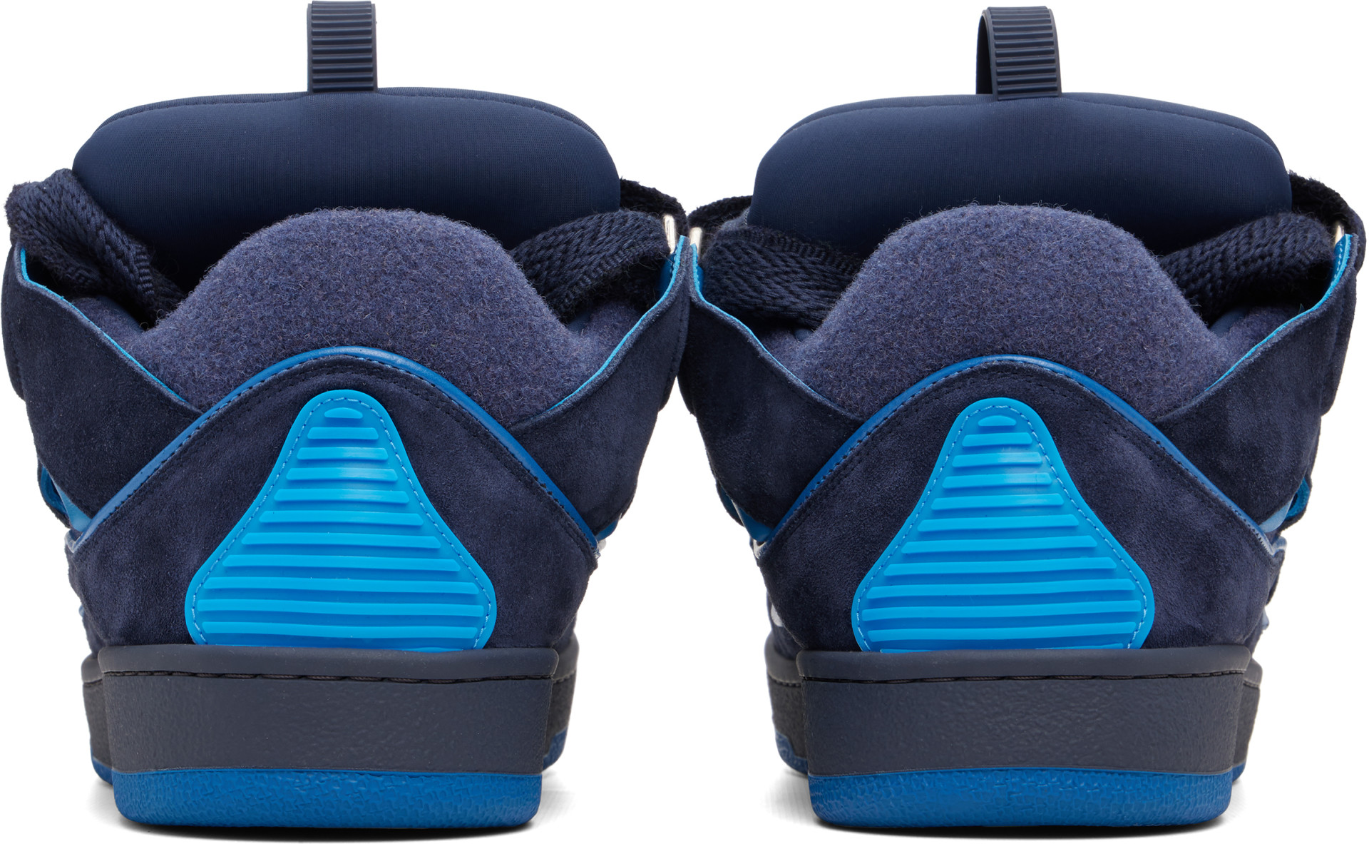 Lanvin - Navy Curb Felt Sneakers