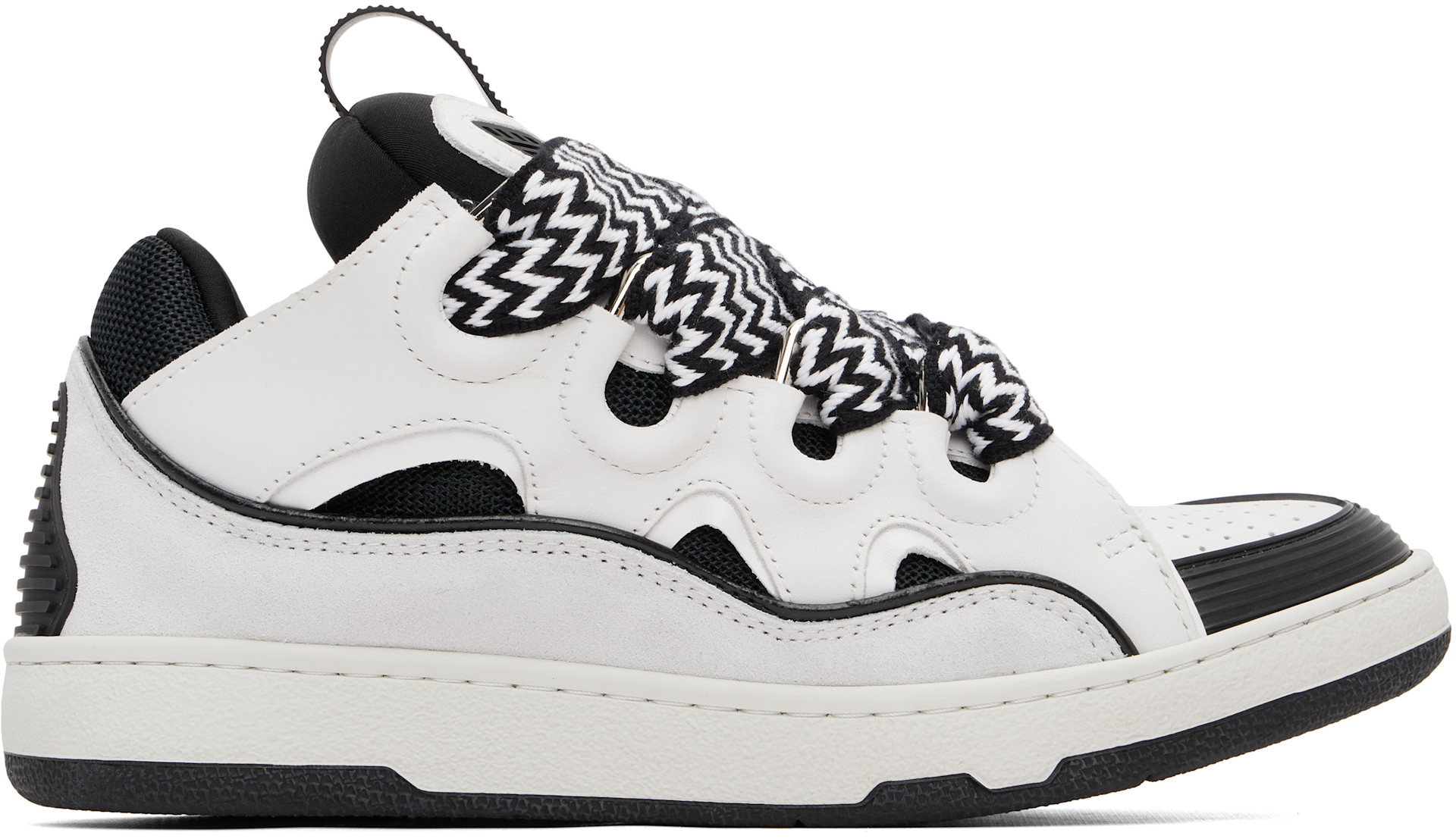 Lanvin - Baskets Curb blanc et noir