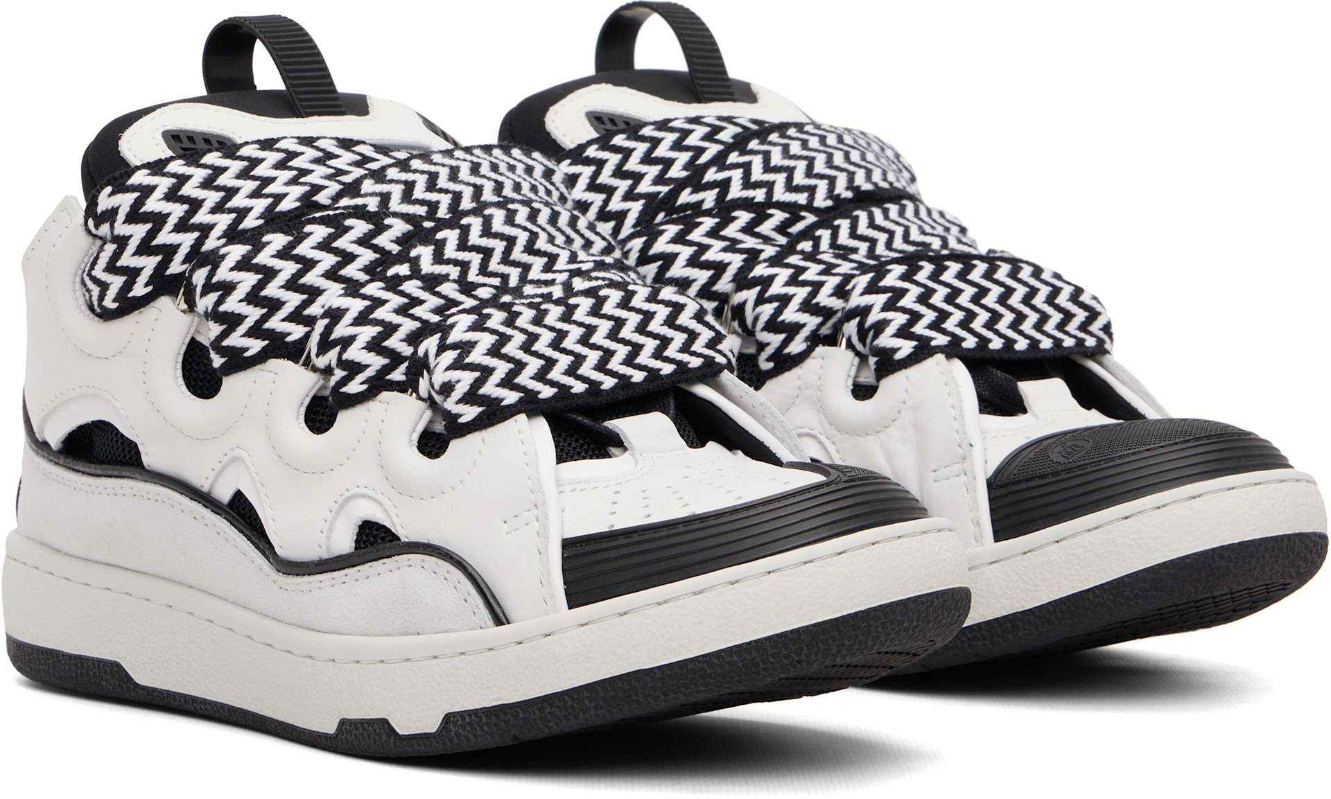 Lanvin - Baskets Curb blanc et noir
