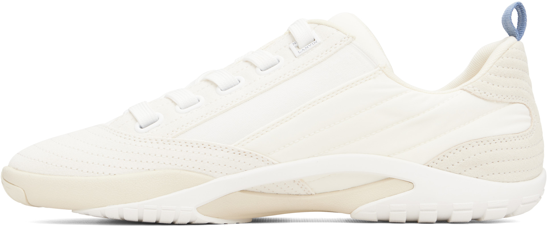Lanvin: ホワイト New Soccer シューレース レザースニーカー | SSENSE