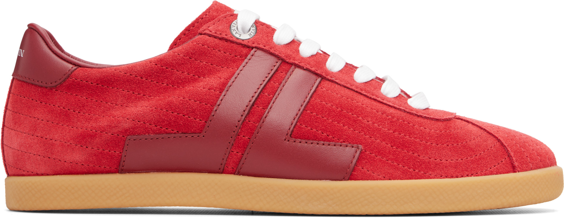 Lanvin - Baskets Glen rouges en cuir