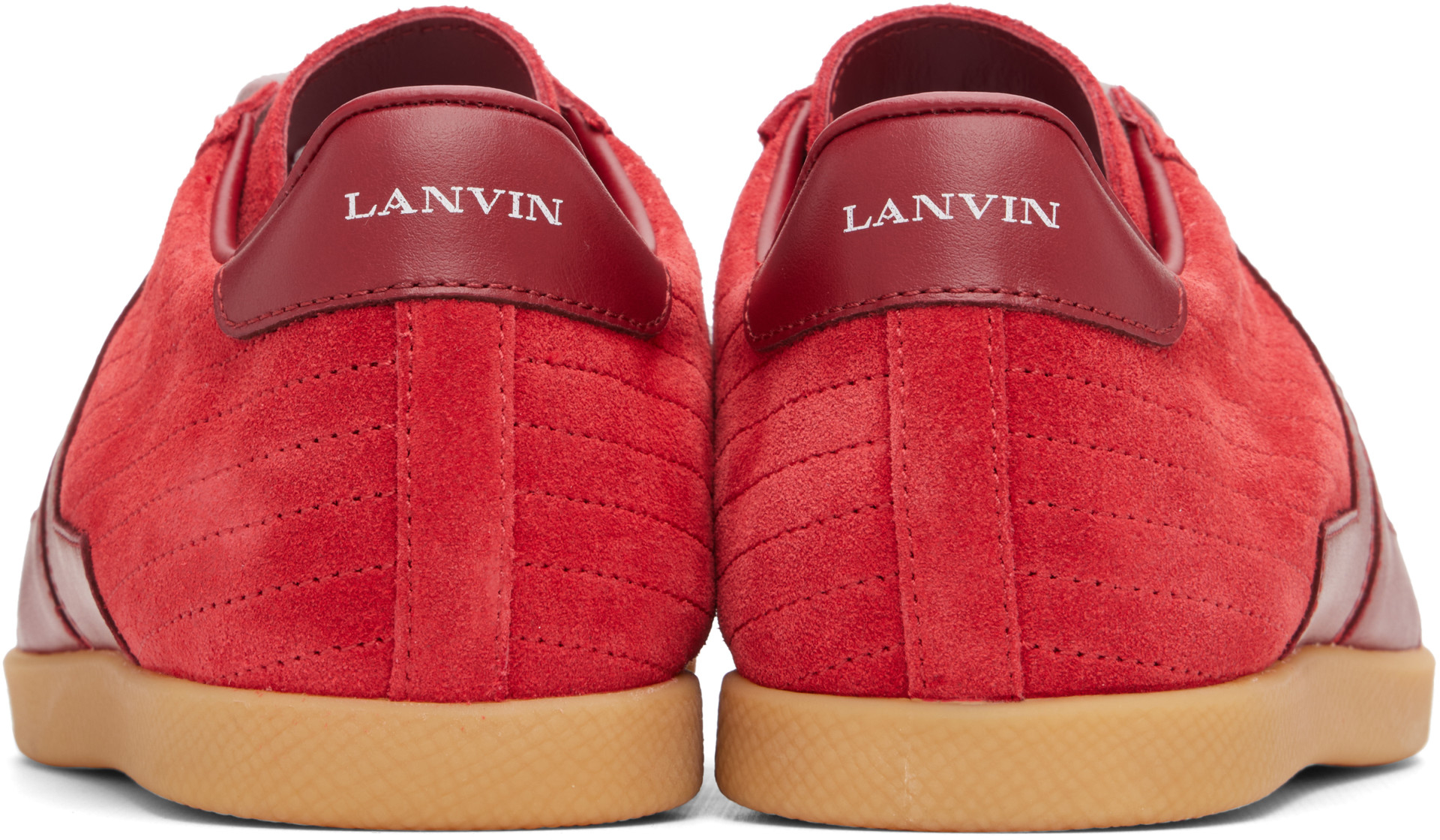 Lanvin - Baskets Glen rouges en cuir