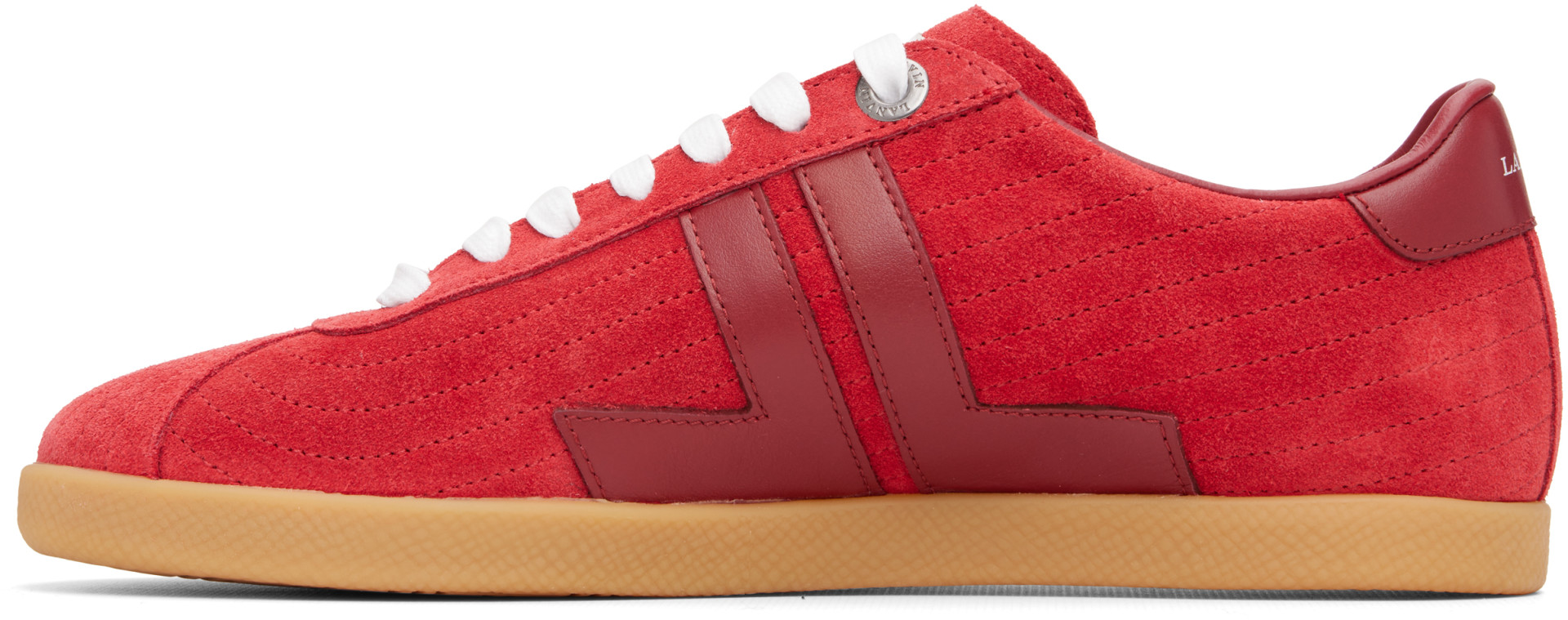 Lanvin - Baskets Glen rouges en cuir