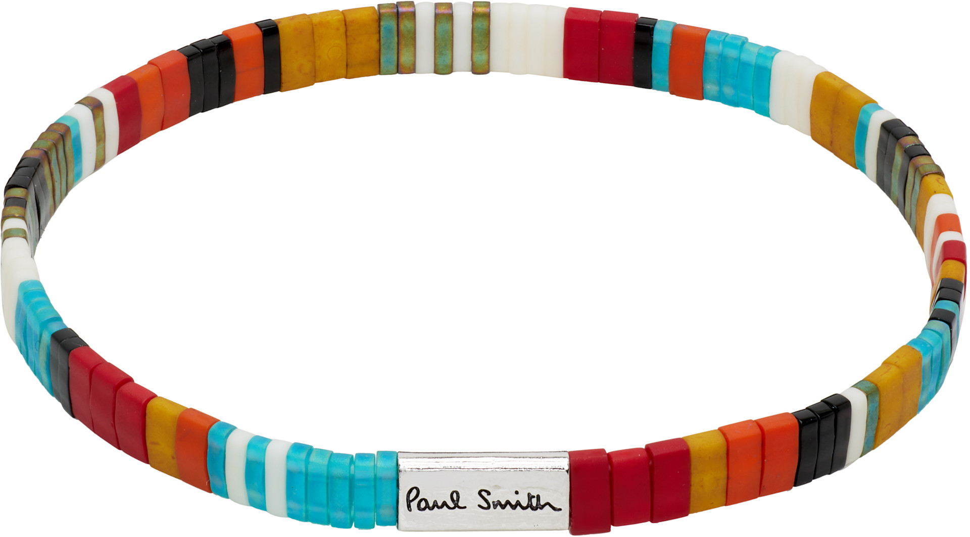 Paul Smith: 'Signature Stripe' Flat Bead Bracelet | SSENSE