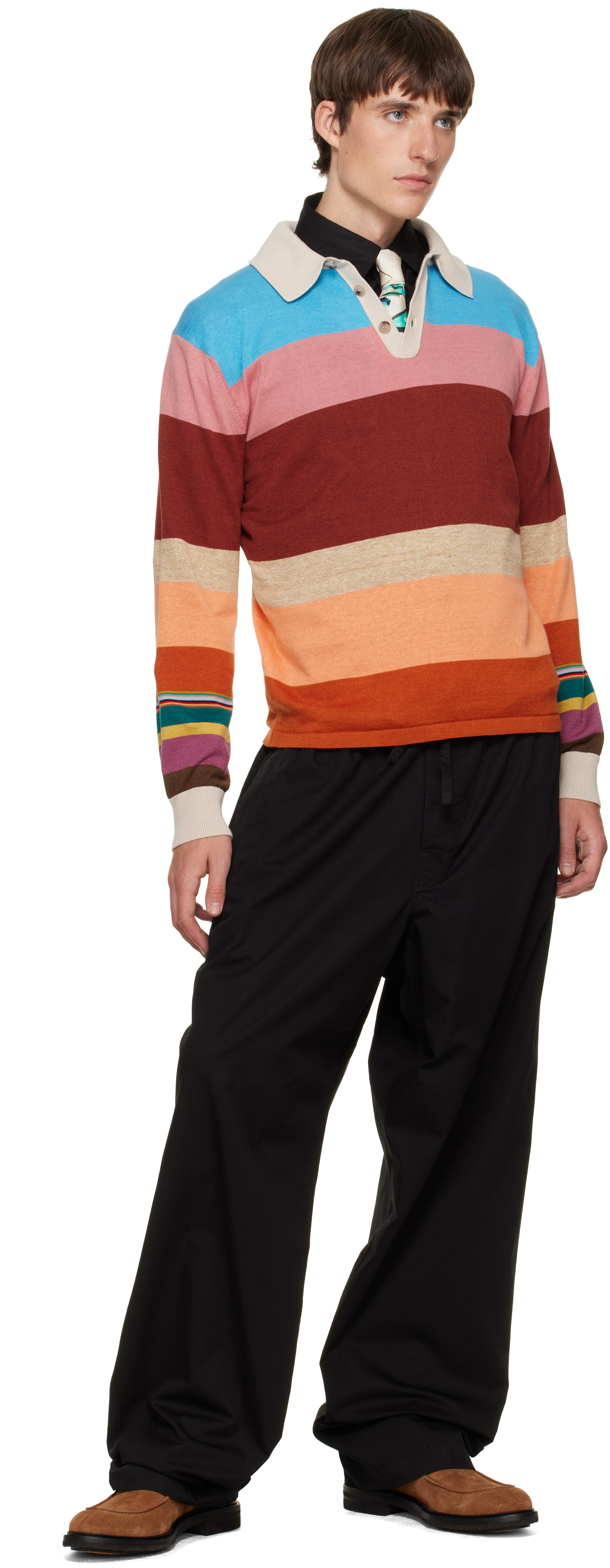 Paul Smith - オフホワイト 'Inkworks' シルク ネクタイ