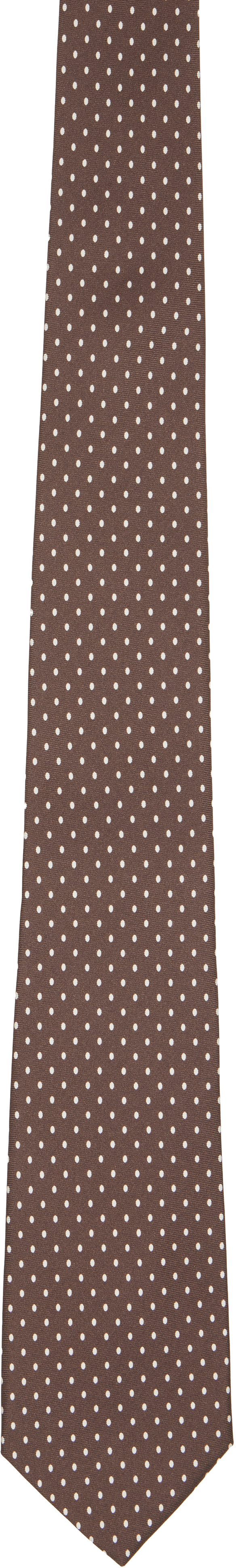 Paul Smith - Brown Silk Pin Dot Tie