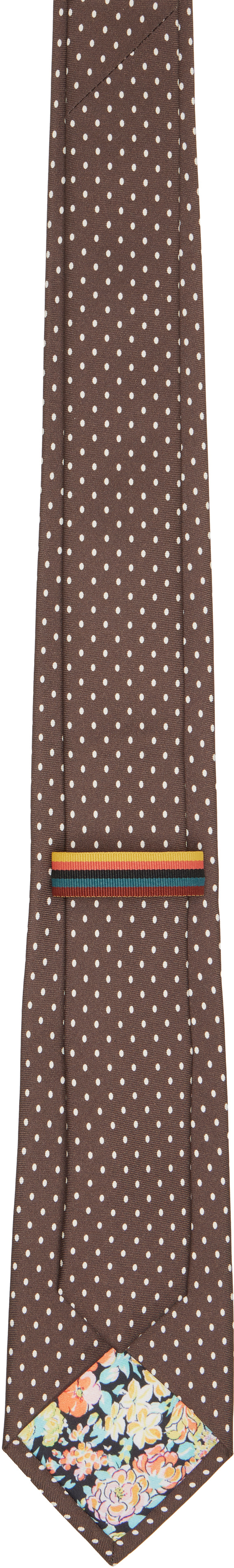 Paul Smith - Brown Silk Pin Dot Tie