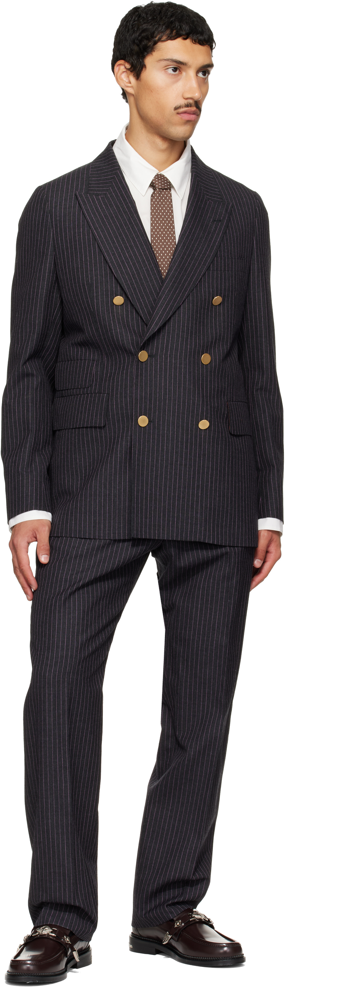 Paul Smith - Brown Silk Pin Dot Tie