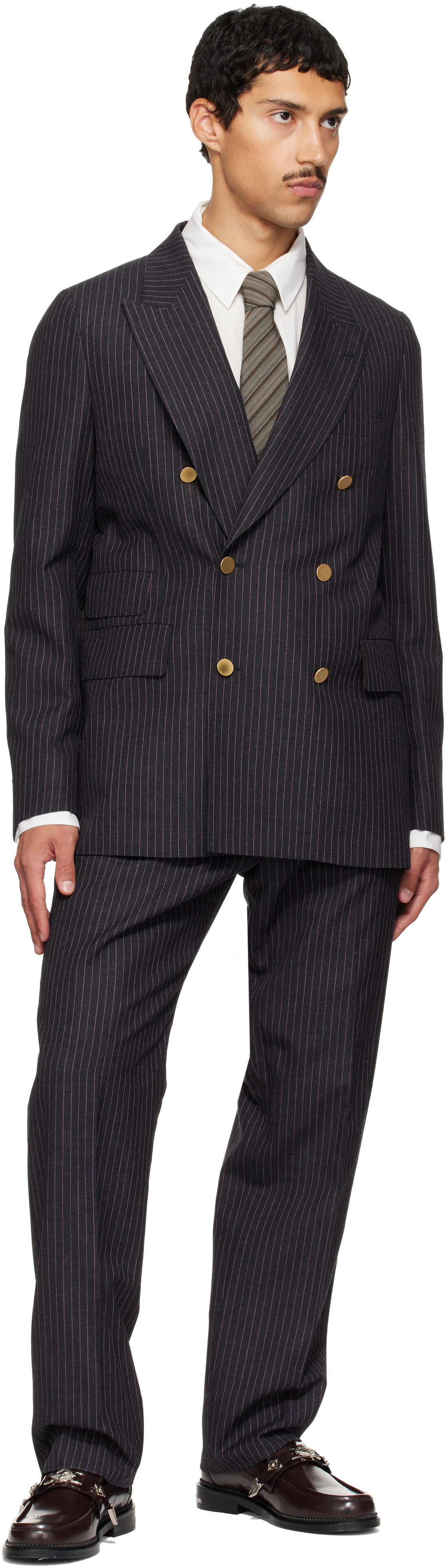 Paul Smith - Gray Diagonal Stripe Tie