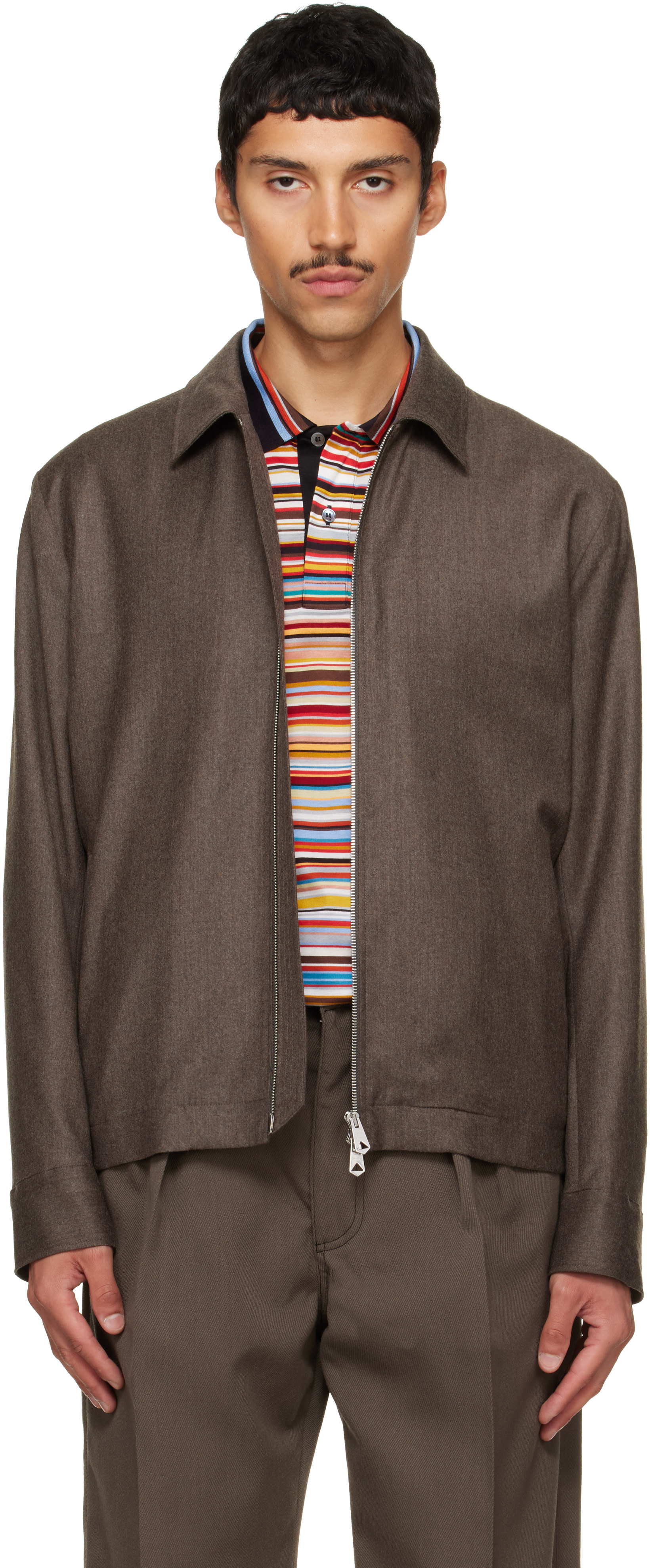 Paul Smith - Brown Wool-Cashmere Flannel Jacket