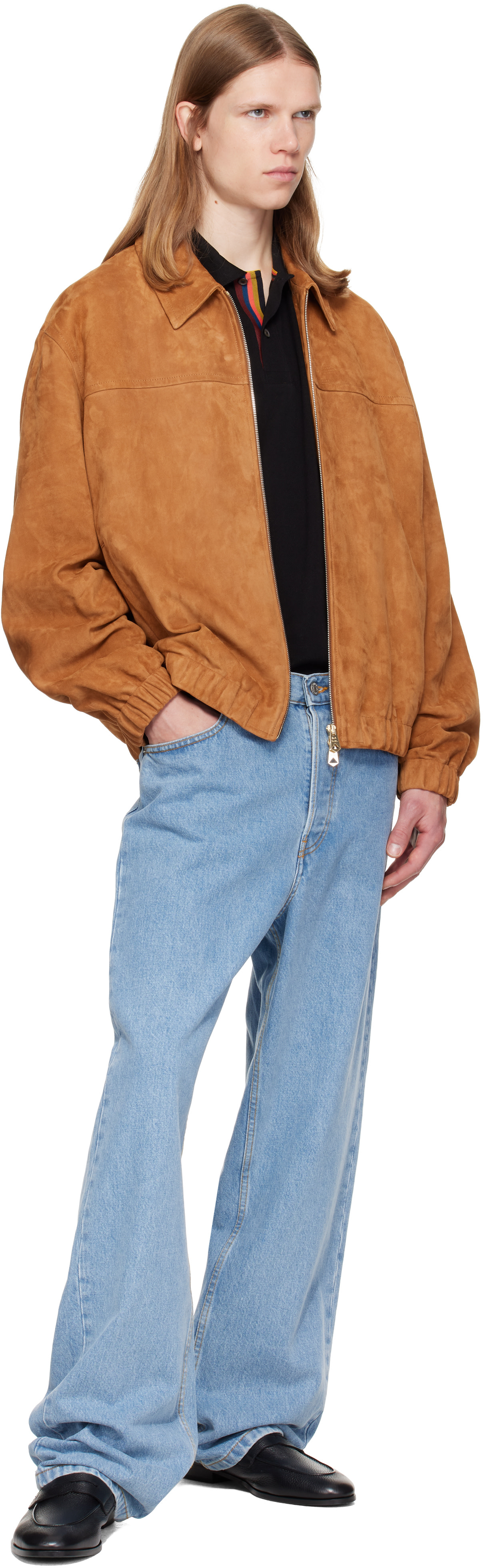 Paul Smith - Tan Suede Bomber Jacket