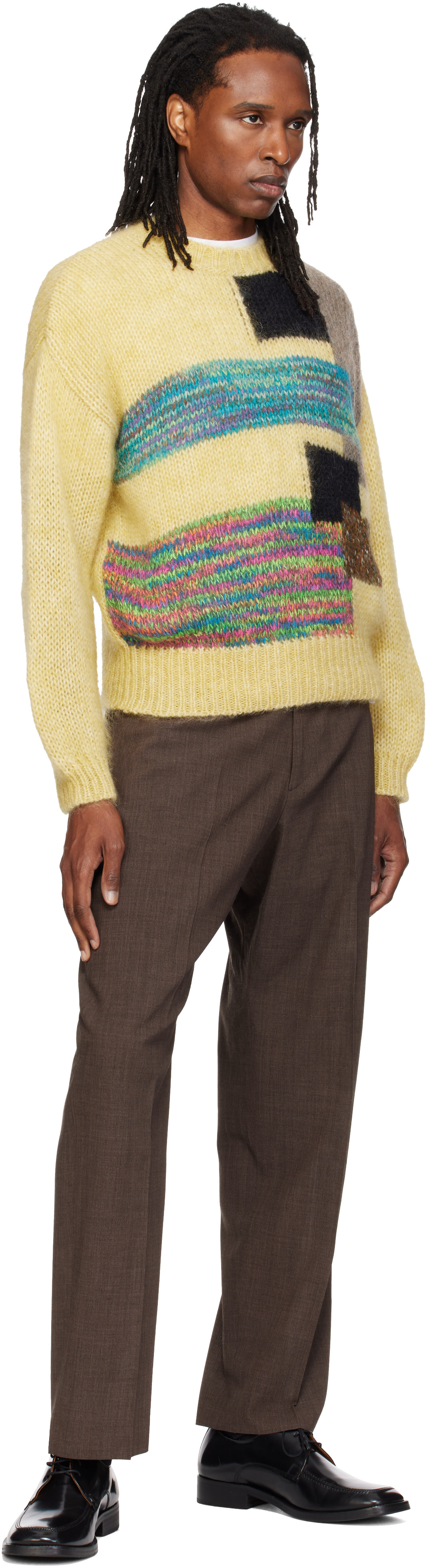 Paul Smith: Brown Crepe Viscose-Wool Trousers | SSENSE