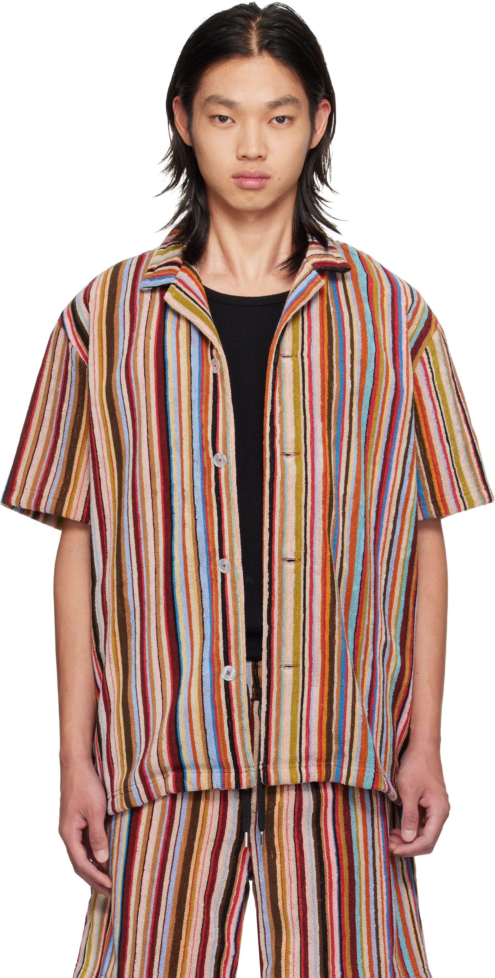 Paul Smith: Multicolor 'Signature Stripe' Towelling Lounge Shirt