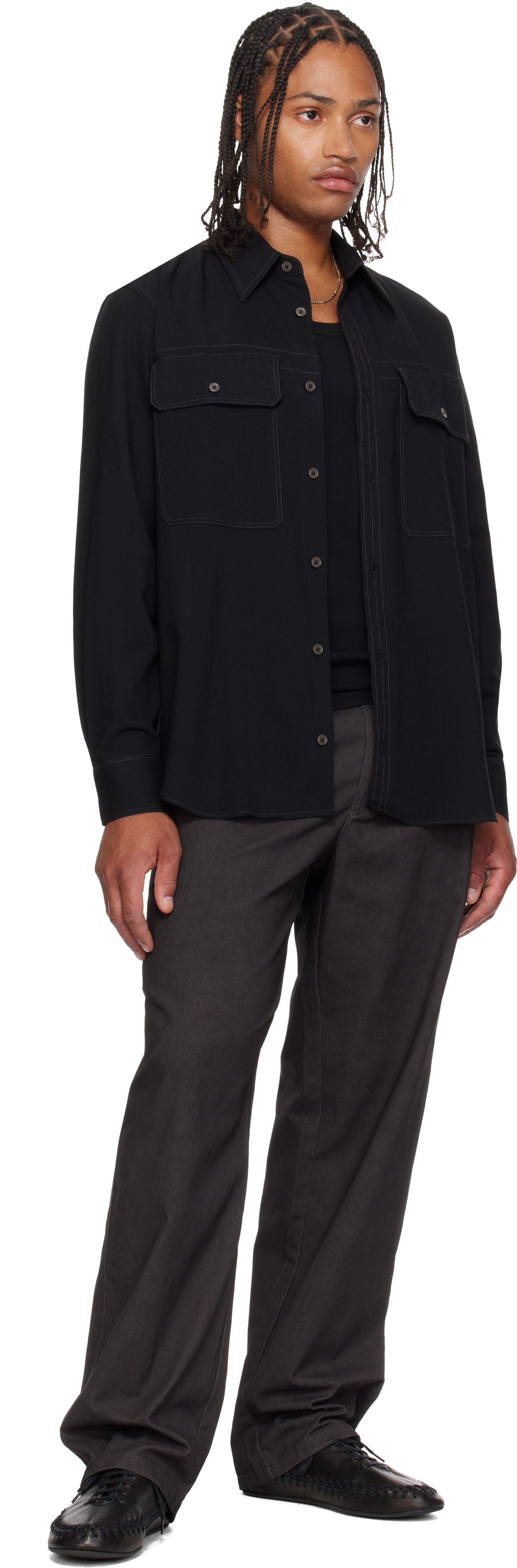 Paul Smith - Black Oversized Viscose-Wool Shirt