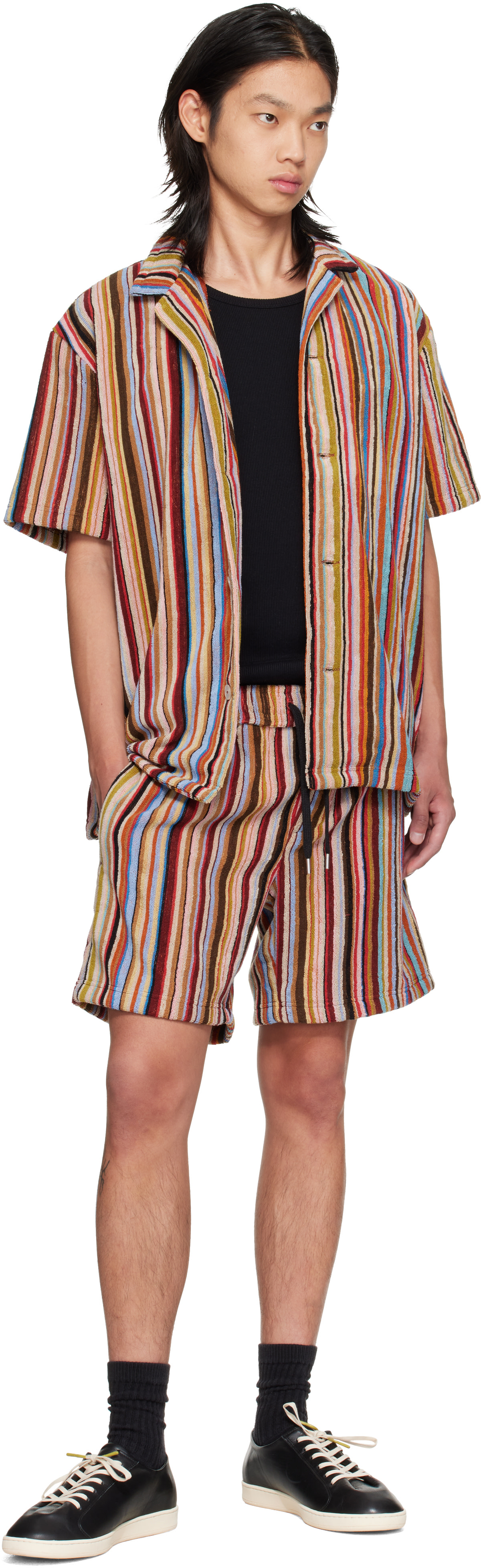 Paul Smith: Multicolor 'Signature Stripe' Towelling Lounge Shorts