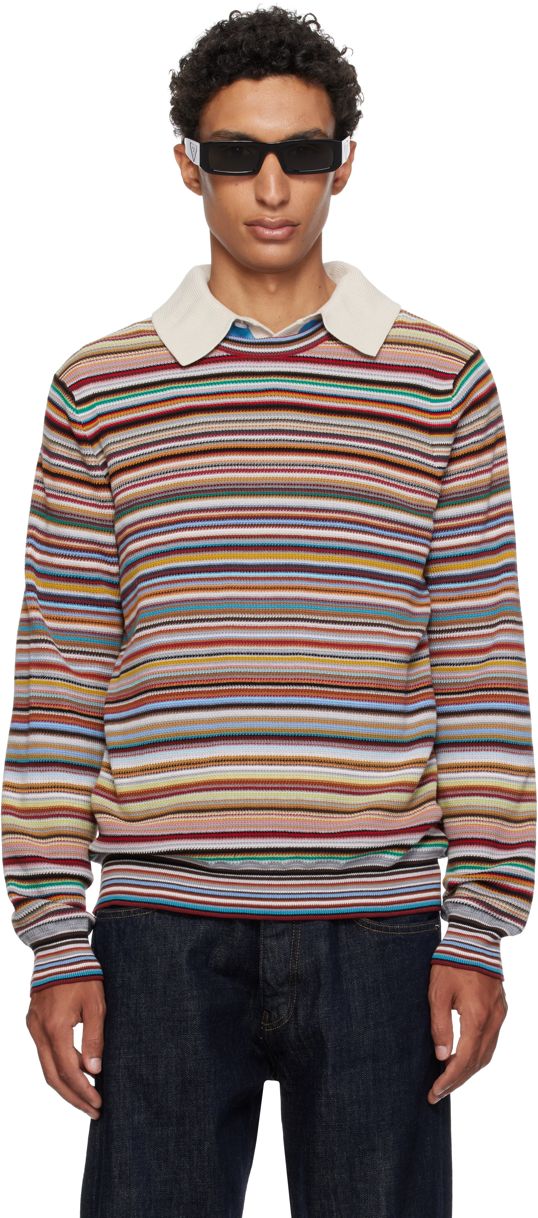 Paul Smith: マルチカラー 'Signature Stripe' Textured-Cotton